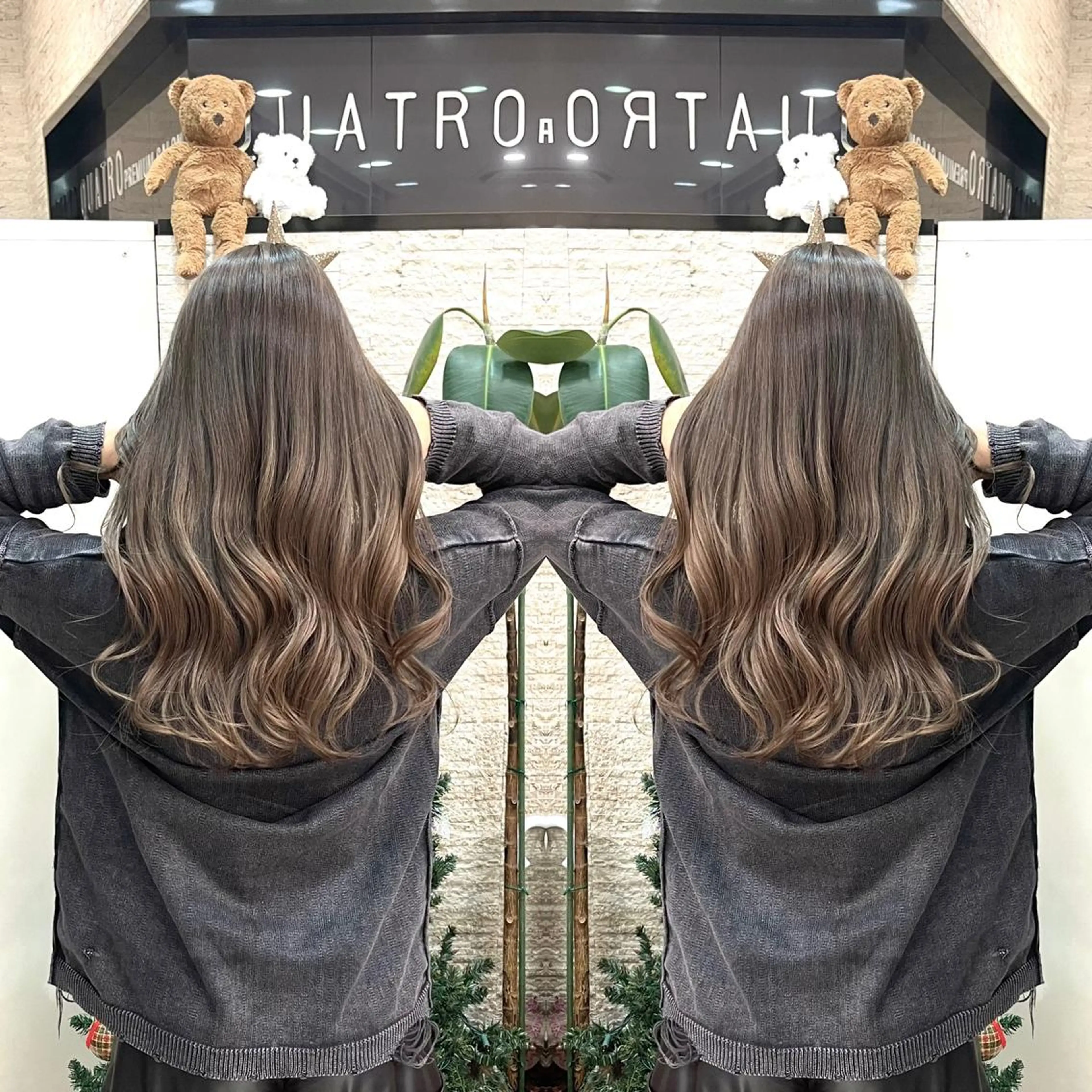 セミロング ヘアカラー トリートメント Y Uのヘアスタイル