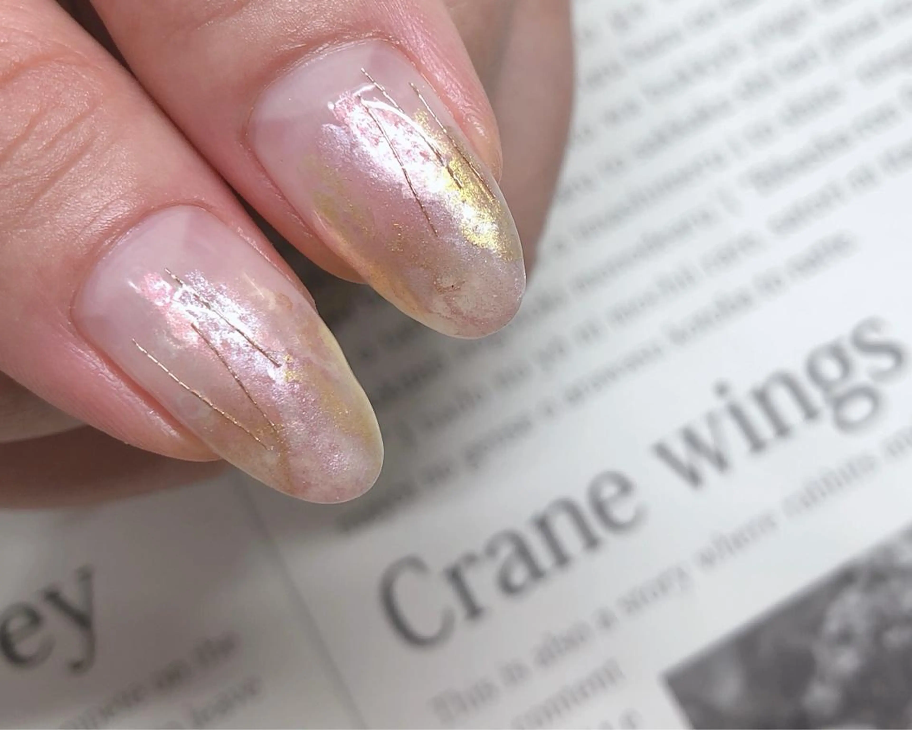 ネイル ゴールド ピンク ハンドネイル saki_ nail heronのネイルデザイン