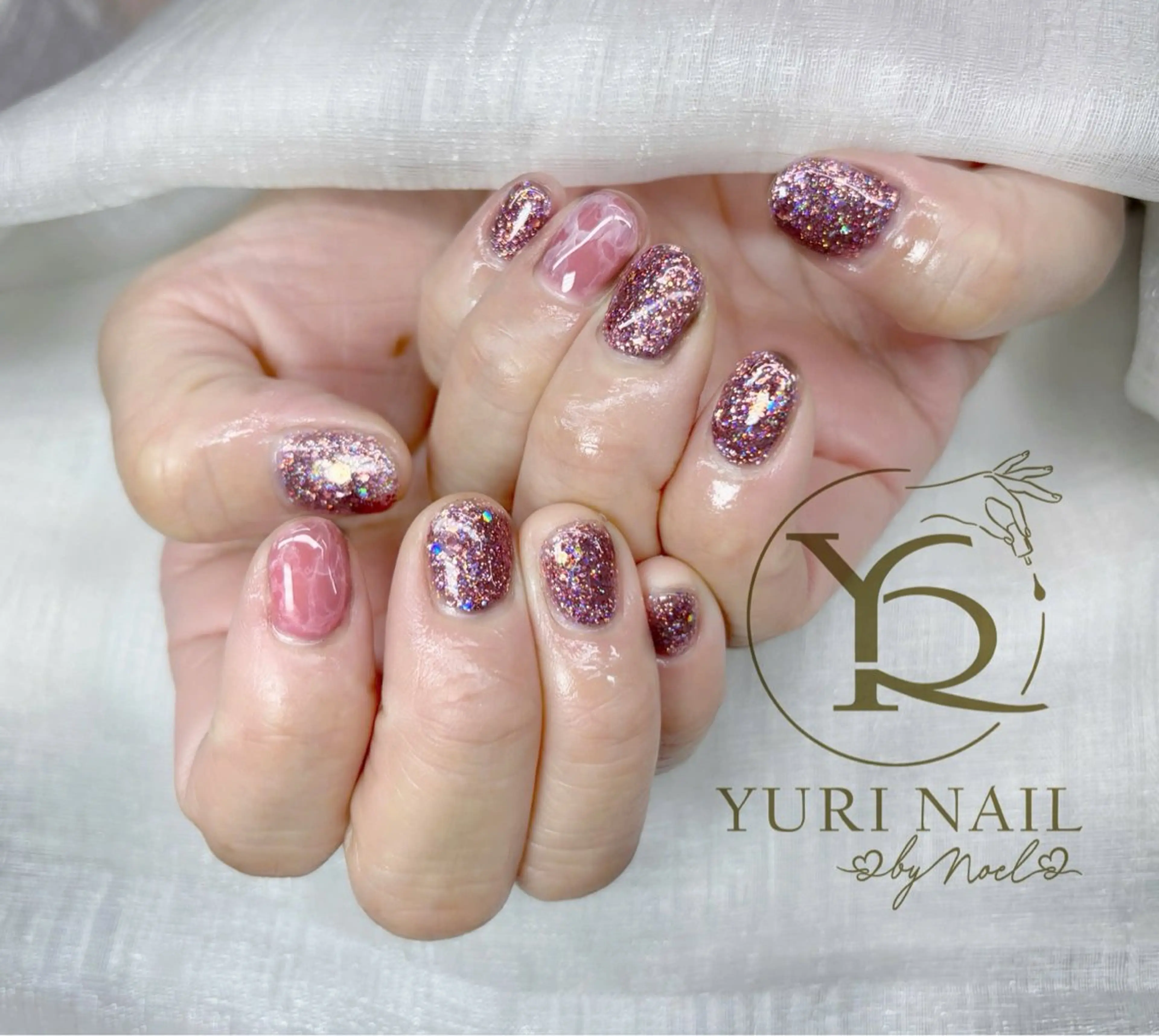 ネイル チークネイル フットネイル フレンチネイル グラデーション キラキラネイル ハンドネイル フットネイル ハンドケア YURI Nail Funabashiのネイルデザイン