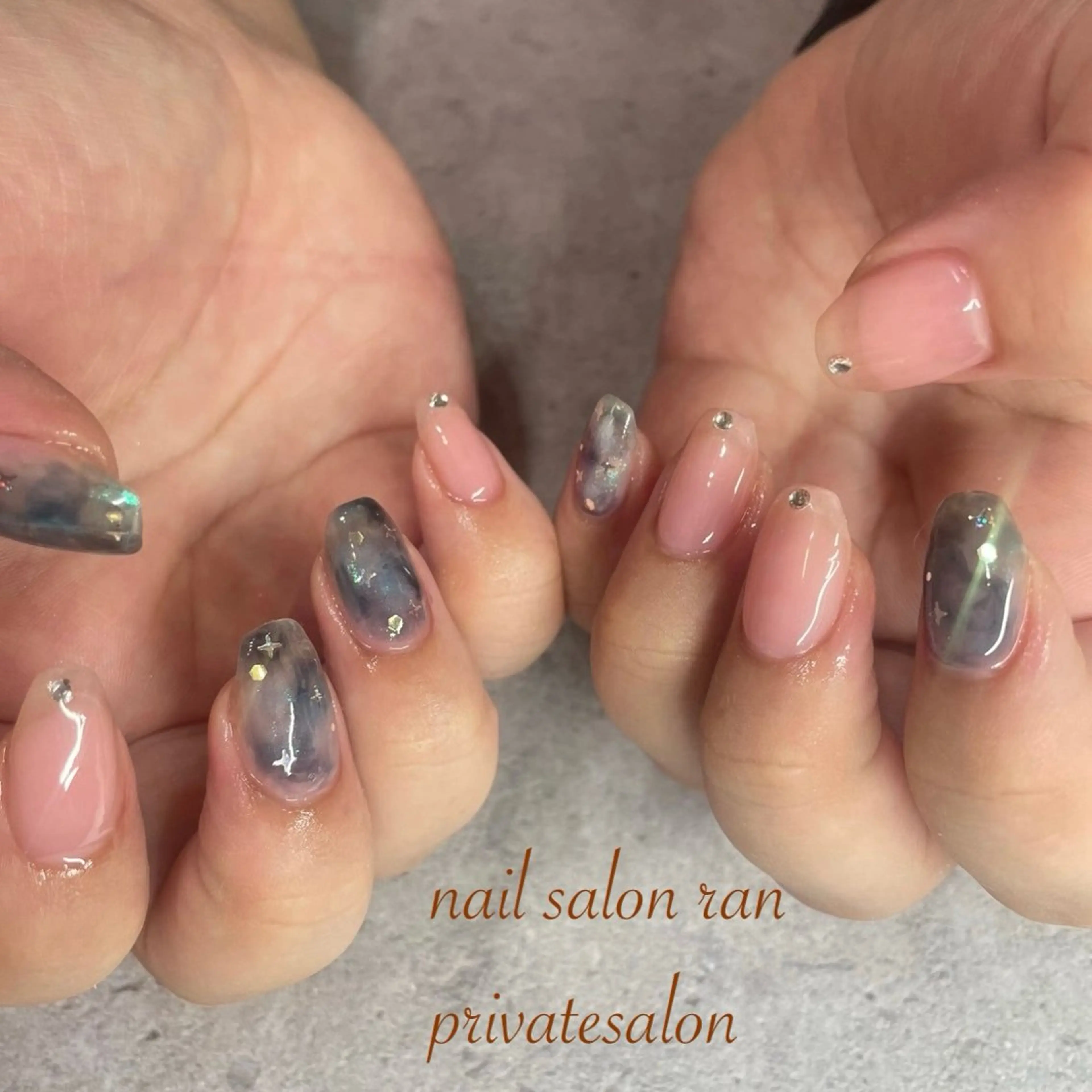 ネイル 大理石ネイル(マーブル) ハンドネイル ハンドケア nailsalon ranのネイルデザイン