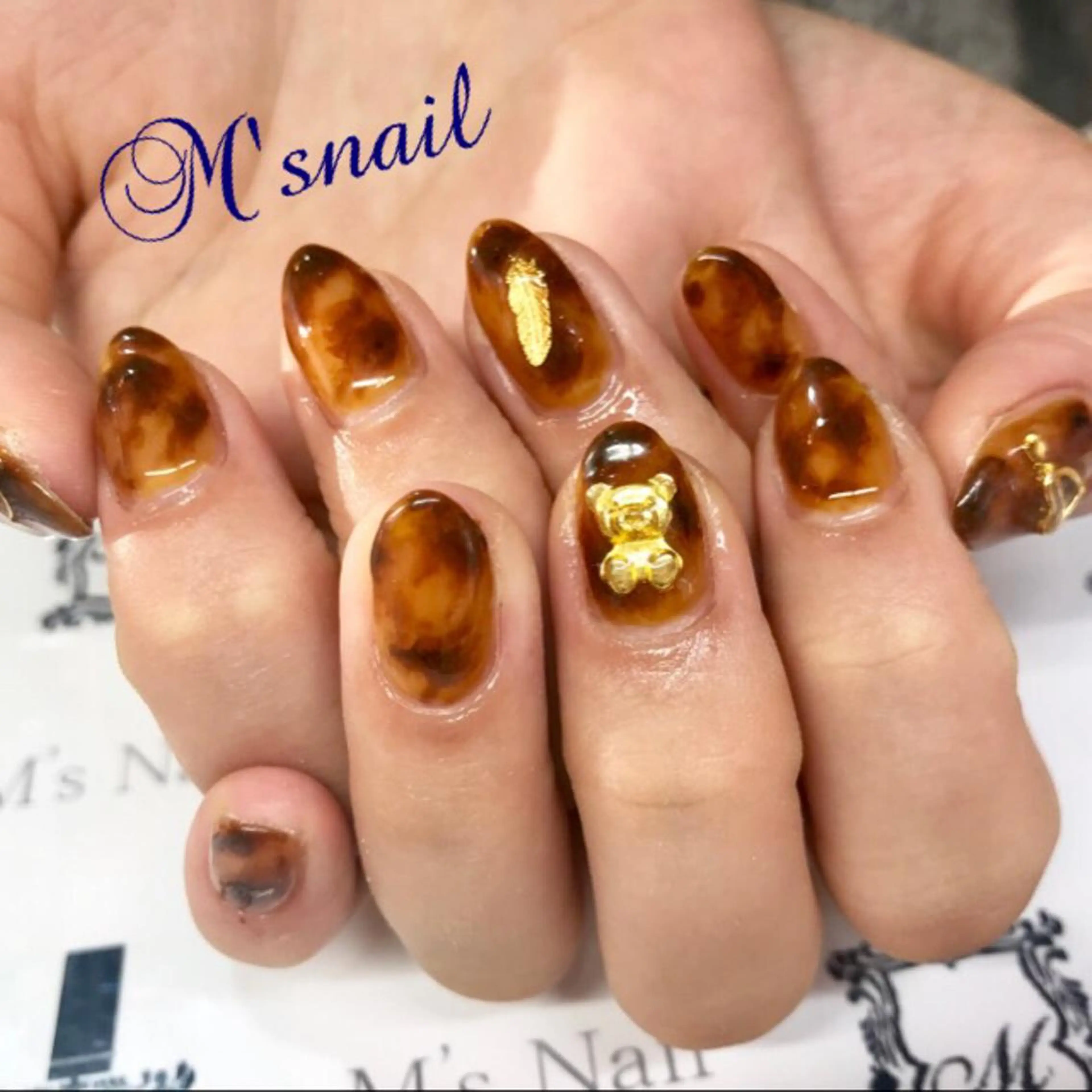 ネイル アートネイル べっ甲ネイル M's nail ..高幡不動のネイルデザイン