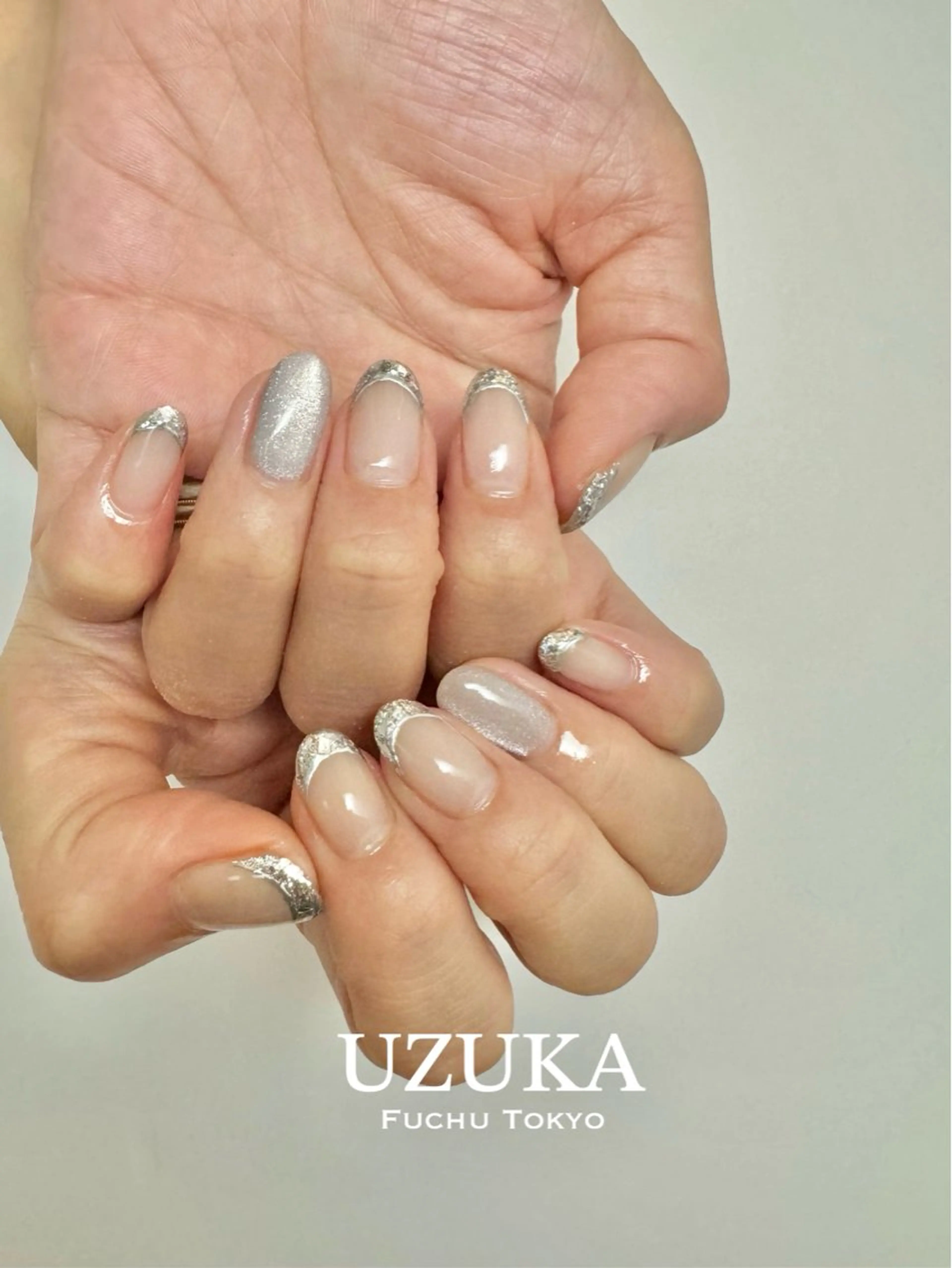 ネイル フレンチネイル ガラスフレンチ 夏ネイル 【 enn 】 Uzuka Yukaのネイルデザイン