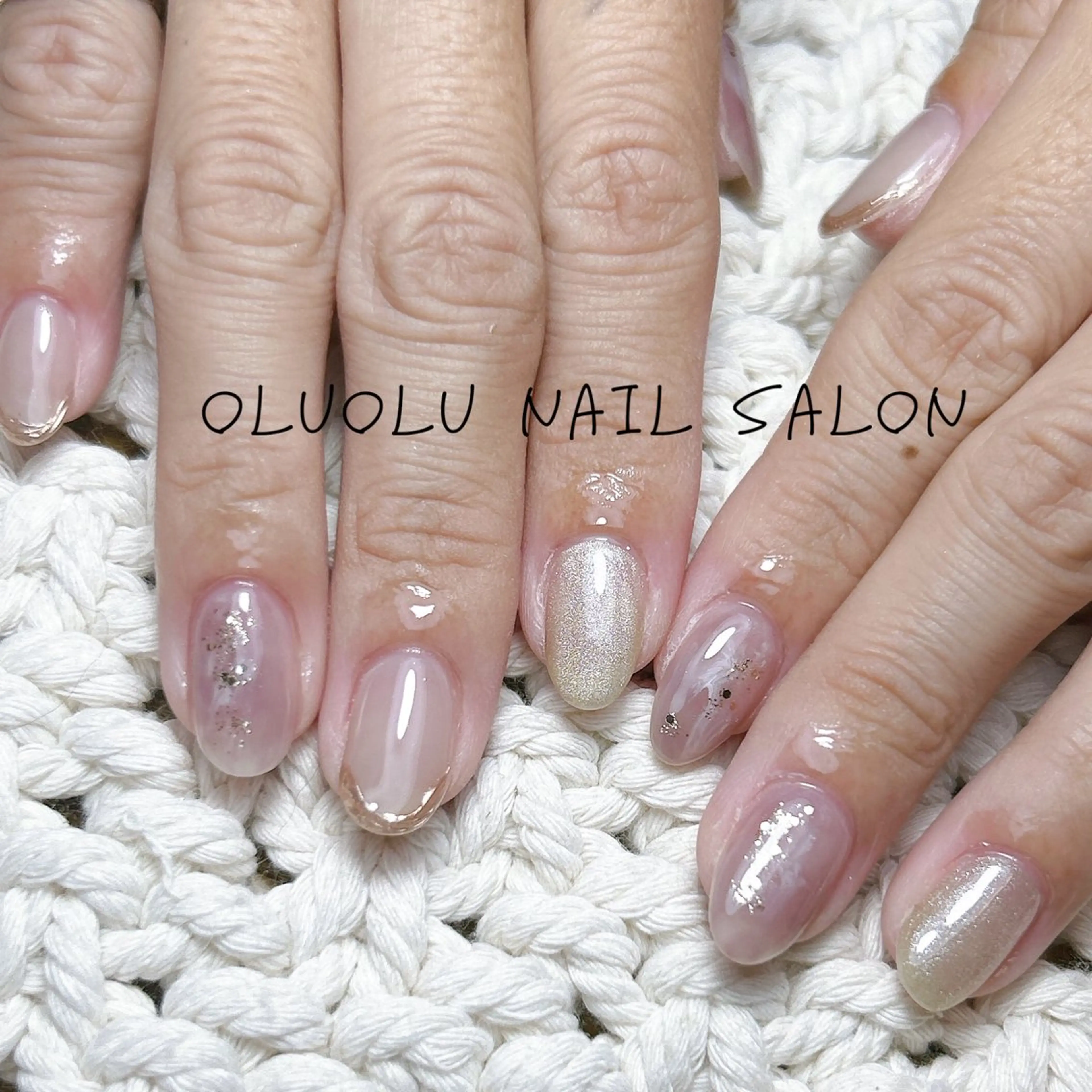 ネイル ラメ(グリッター) ニュアンスネイル パープル oluolu nailsalonのネイルデザイン