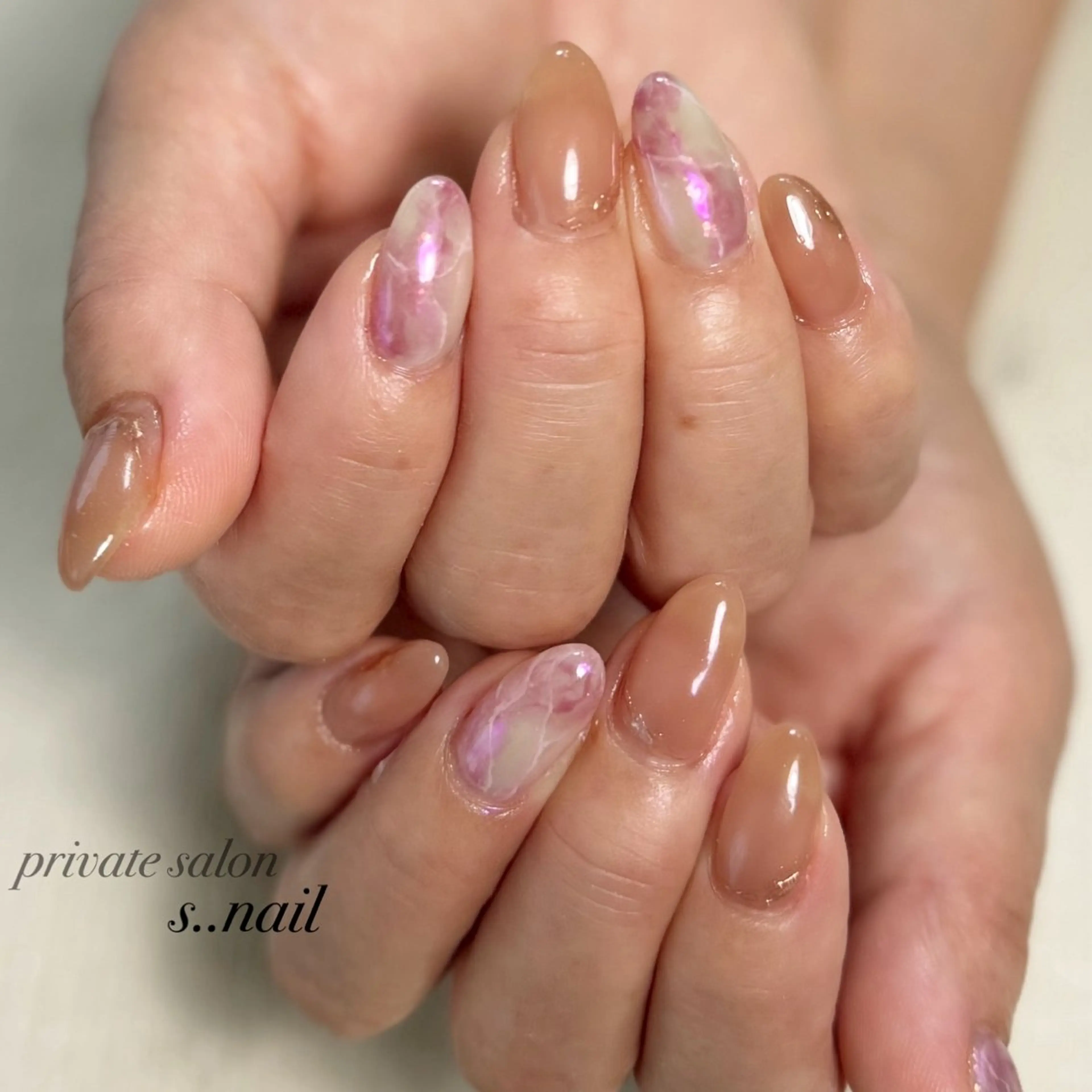 ネイル 大理石ネイル(マーブル) ピンク ハンドネイル フットネイル s..nail / MORITAのネイルデザイン