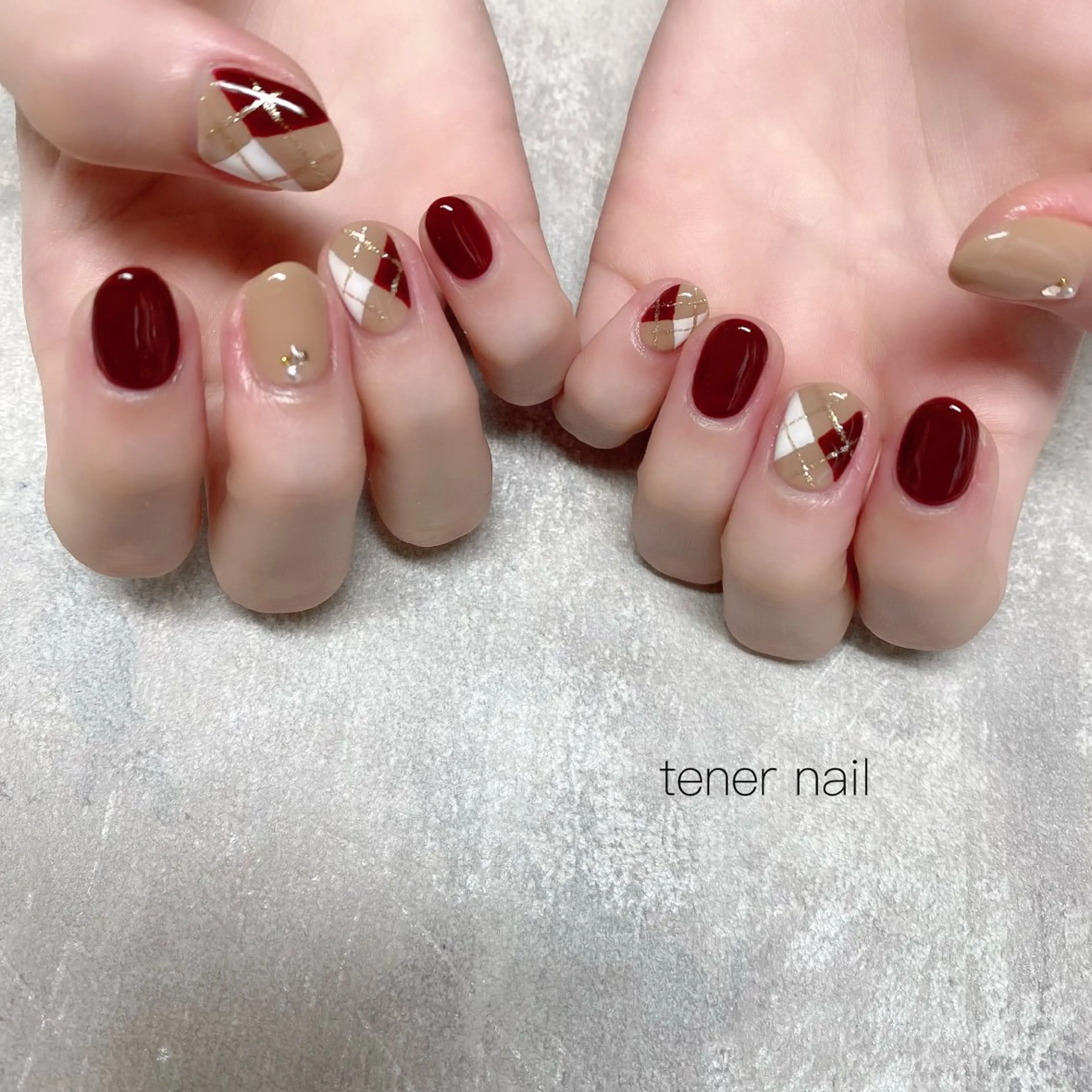 ネイル ボルドー ハンドネイル テネルネイル tener nailのネイルデザイン