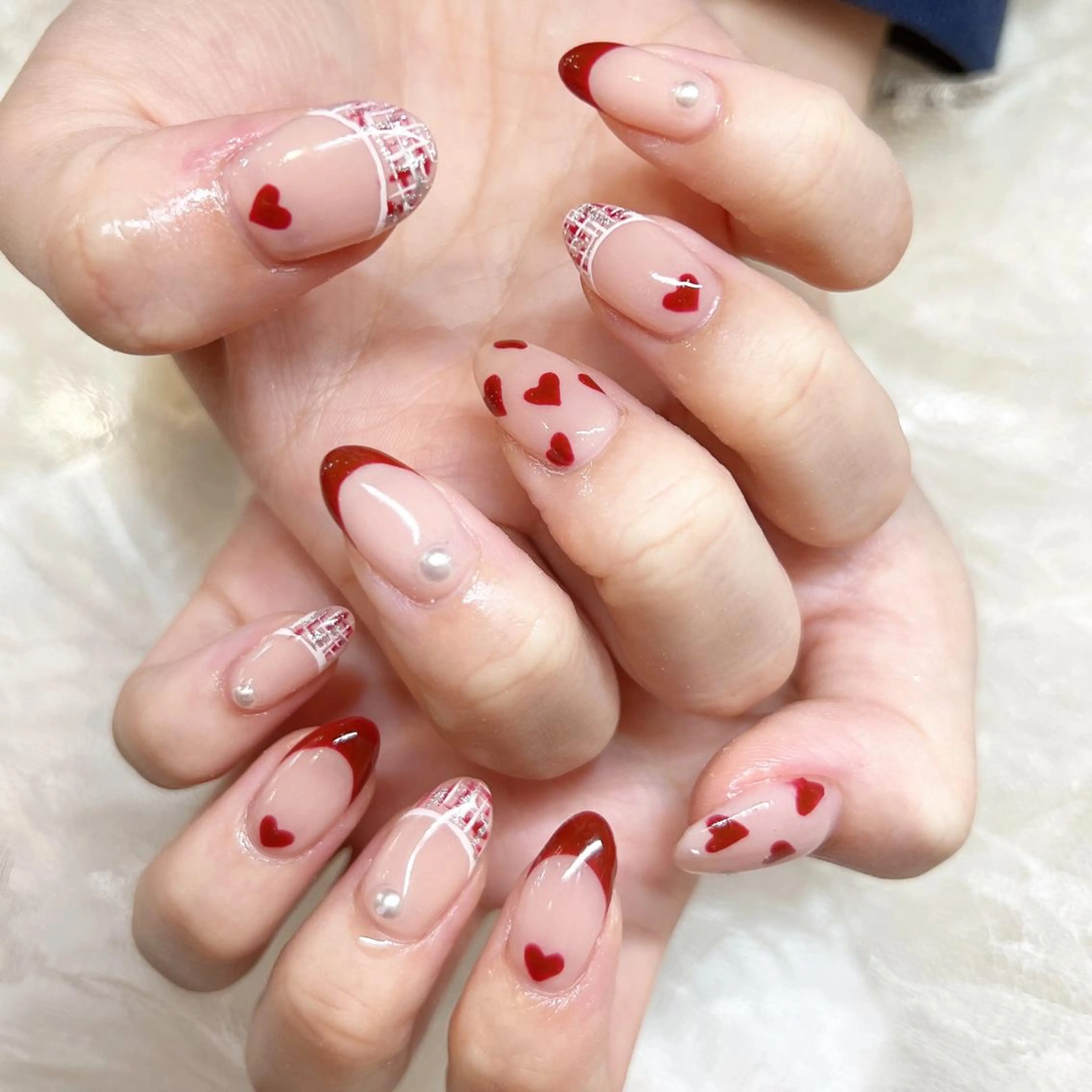 ネイル フレンチネイル ハート nailist yuiのネイルデザイン