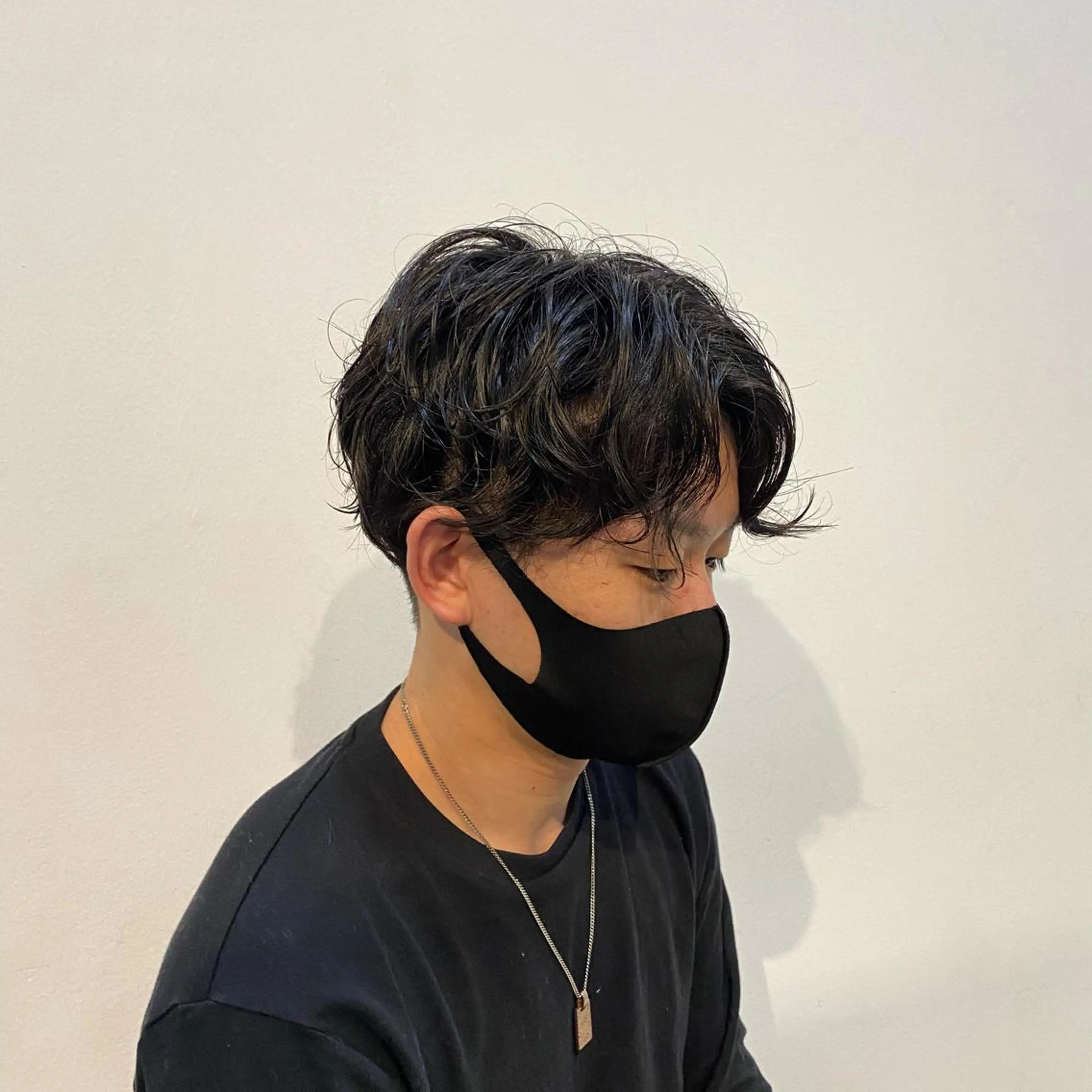 パーマ メンズ センターパート 栗田 大輝のヘアスタイル