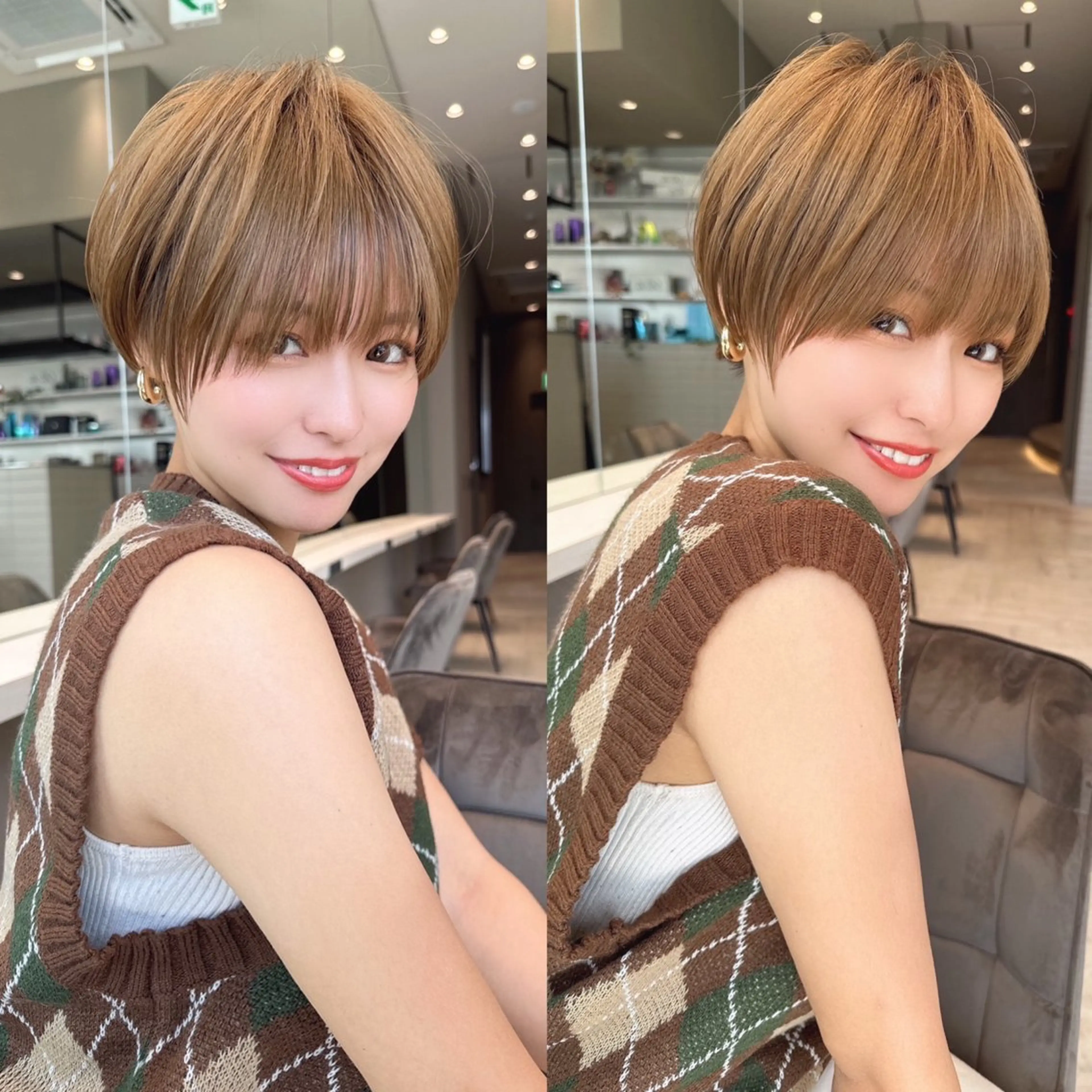 ショート カラー ブリーチなし/暖色/ 透明感/ririkaのヘアスタイル