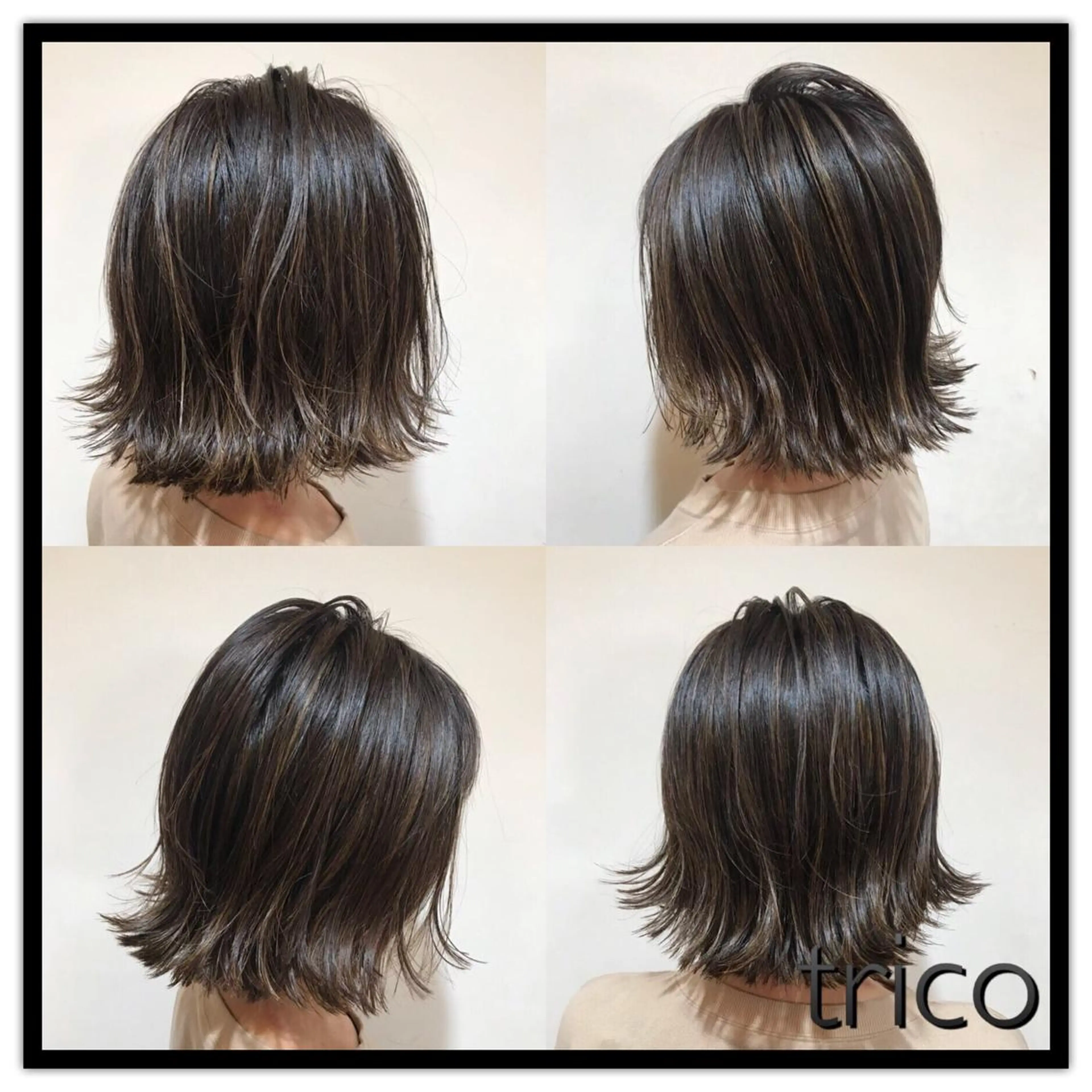 ミディアム カラー ベージュカラー ハイライトカラー バイオレットカラー ハイライト 外ハネヘア 似合わせ/ブリーチ カラー.岡田友仁のヘアスタイル