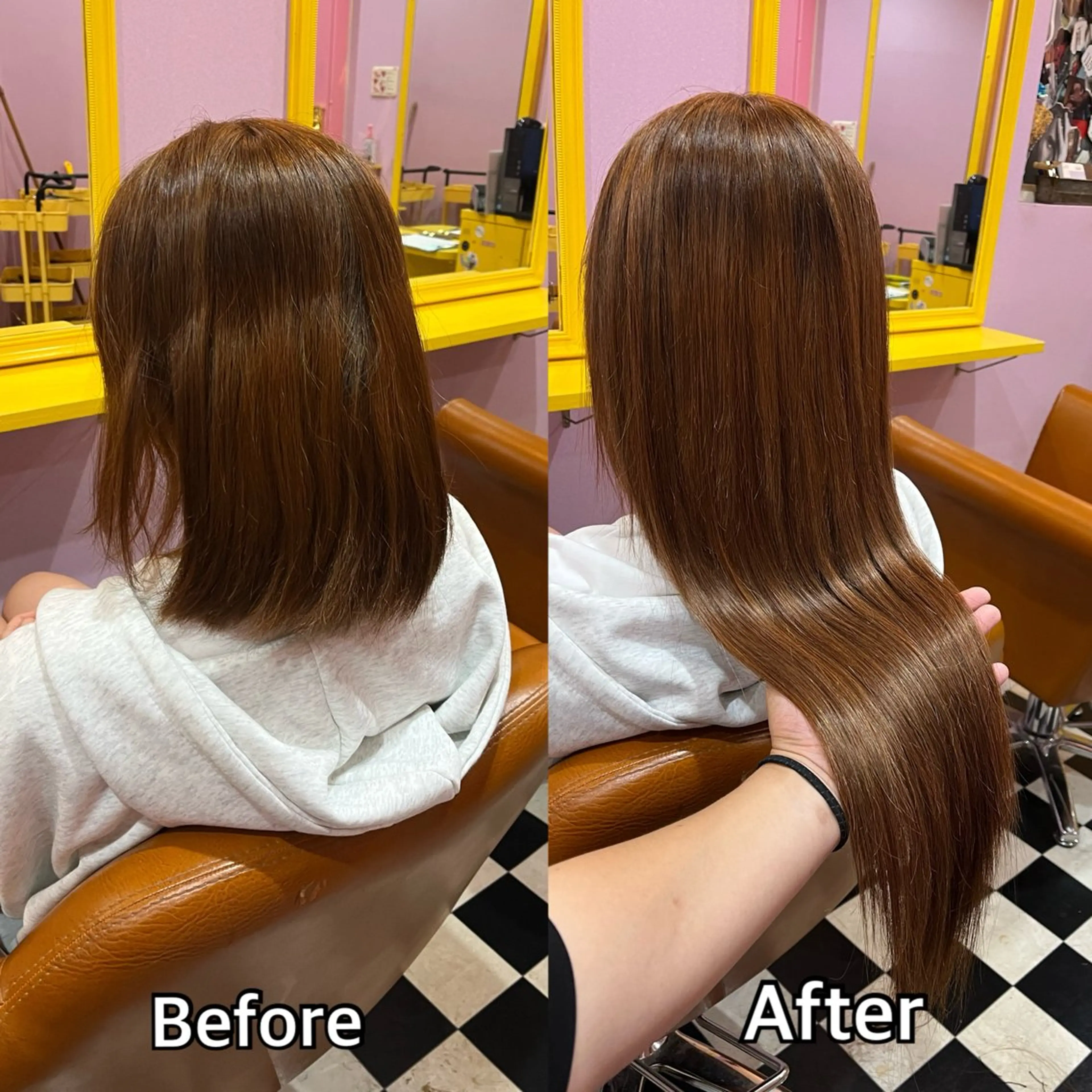 ロング シール＋ちび編み込み エクステ梅田🐨のヘアスタイル