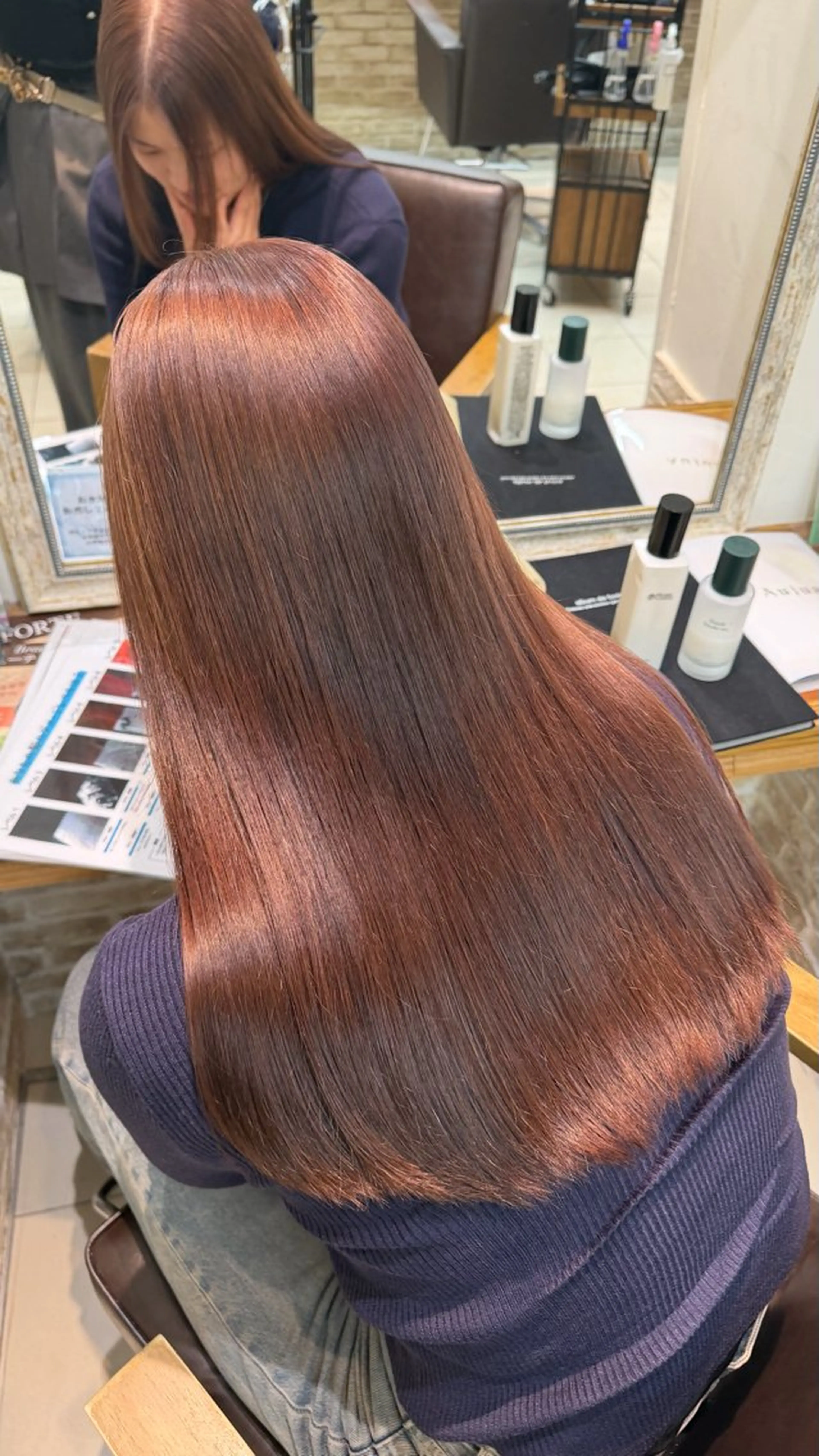 ロング カラー ブラウンカラー ピンクカラー ピンクブラウン ヘアカラー トリートメント まい🎀ピンク💝 透明感/髪質改善のヘアスタイル