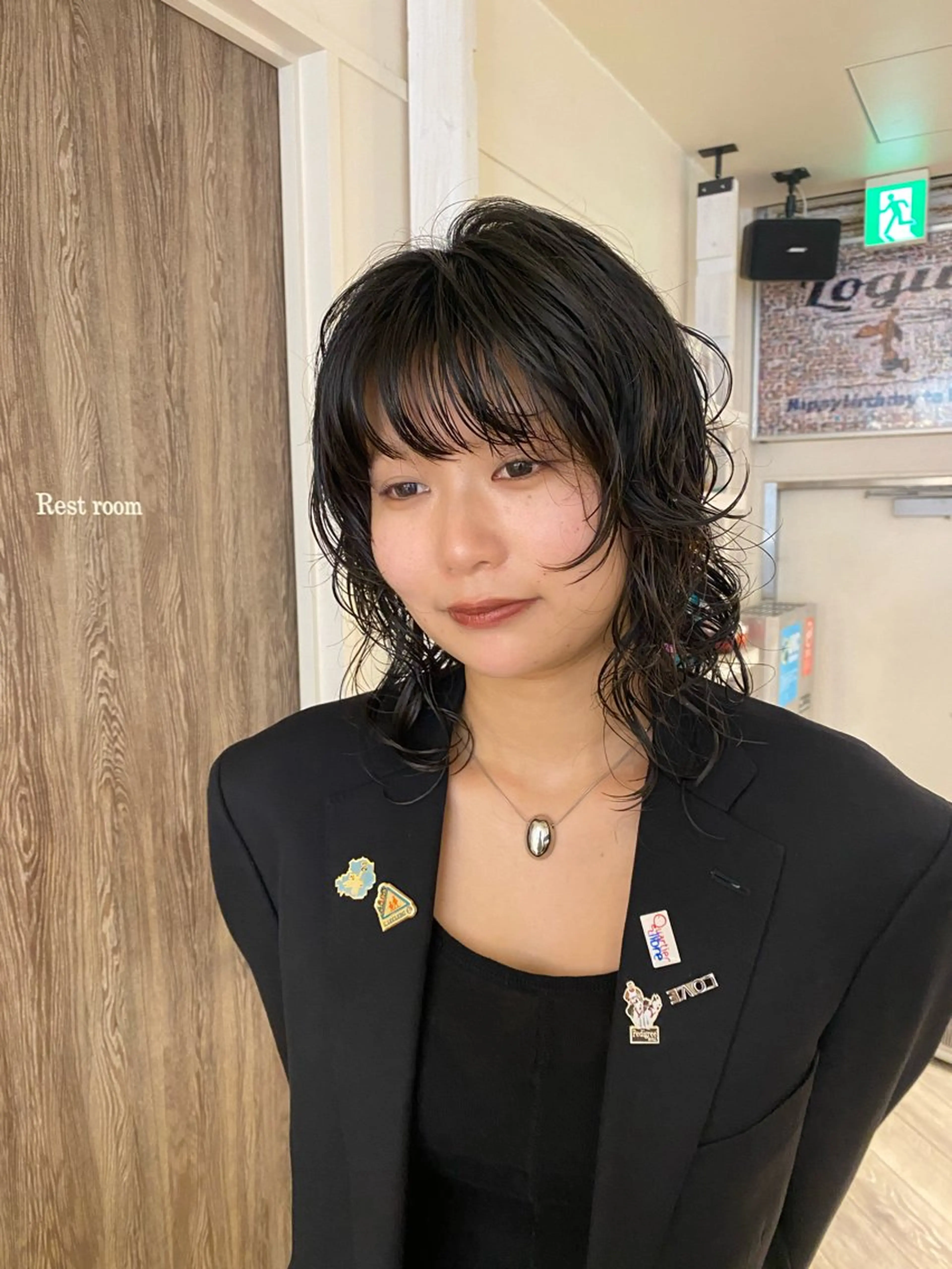 セミロング パーマ カット パーマ ナチュラルヘア🫧 ナナミのヘアスタイル