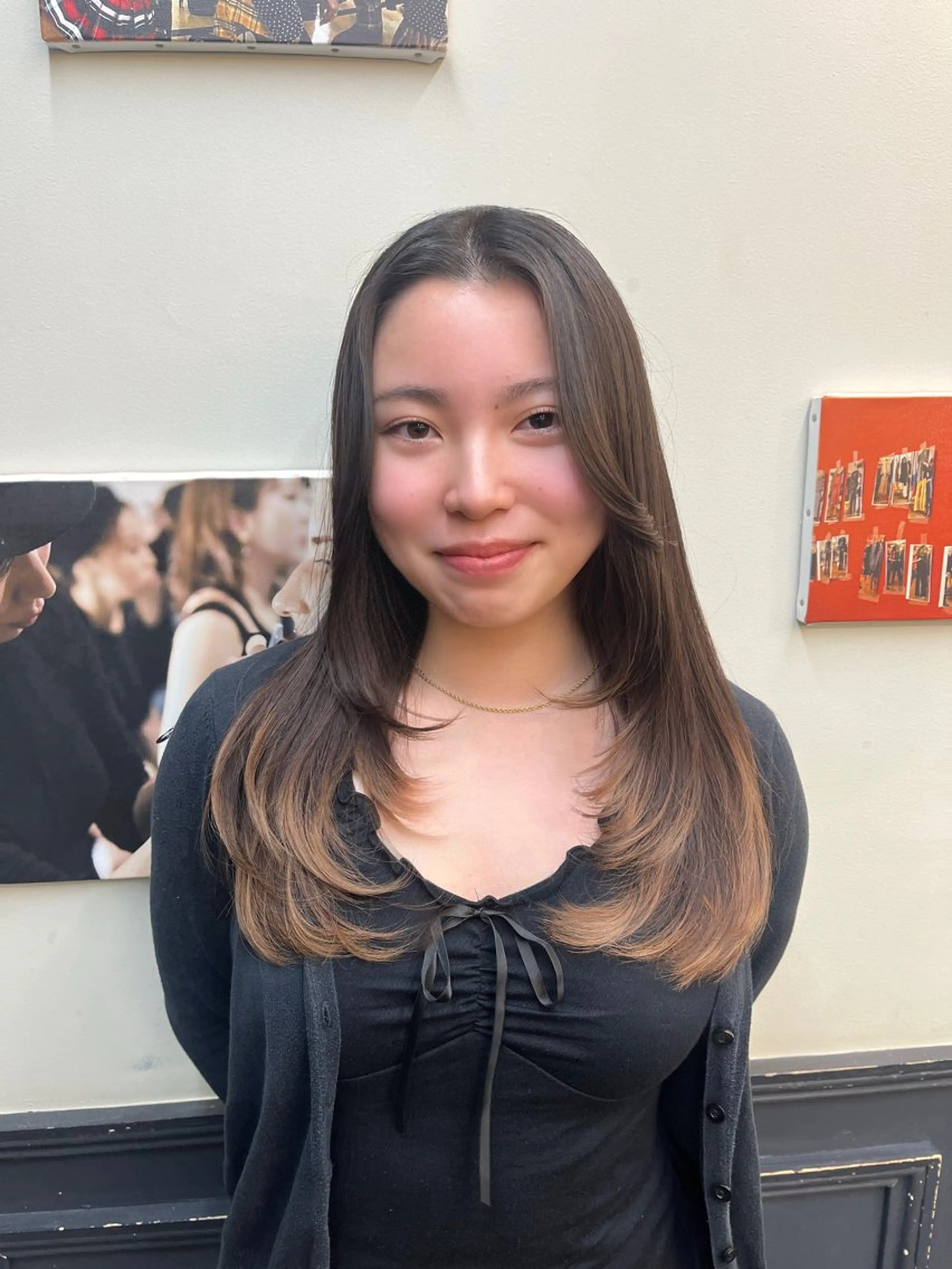 セミロング レイヤーカット ヘアカラー トリートメント ✨艶々ケア カラー🎀ミカゼのヘアスタイル
