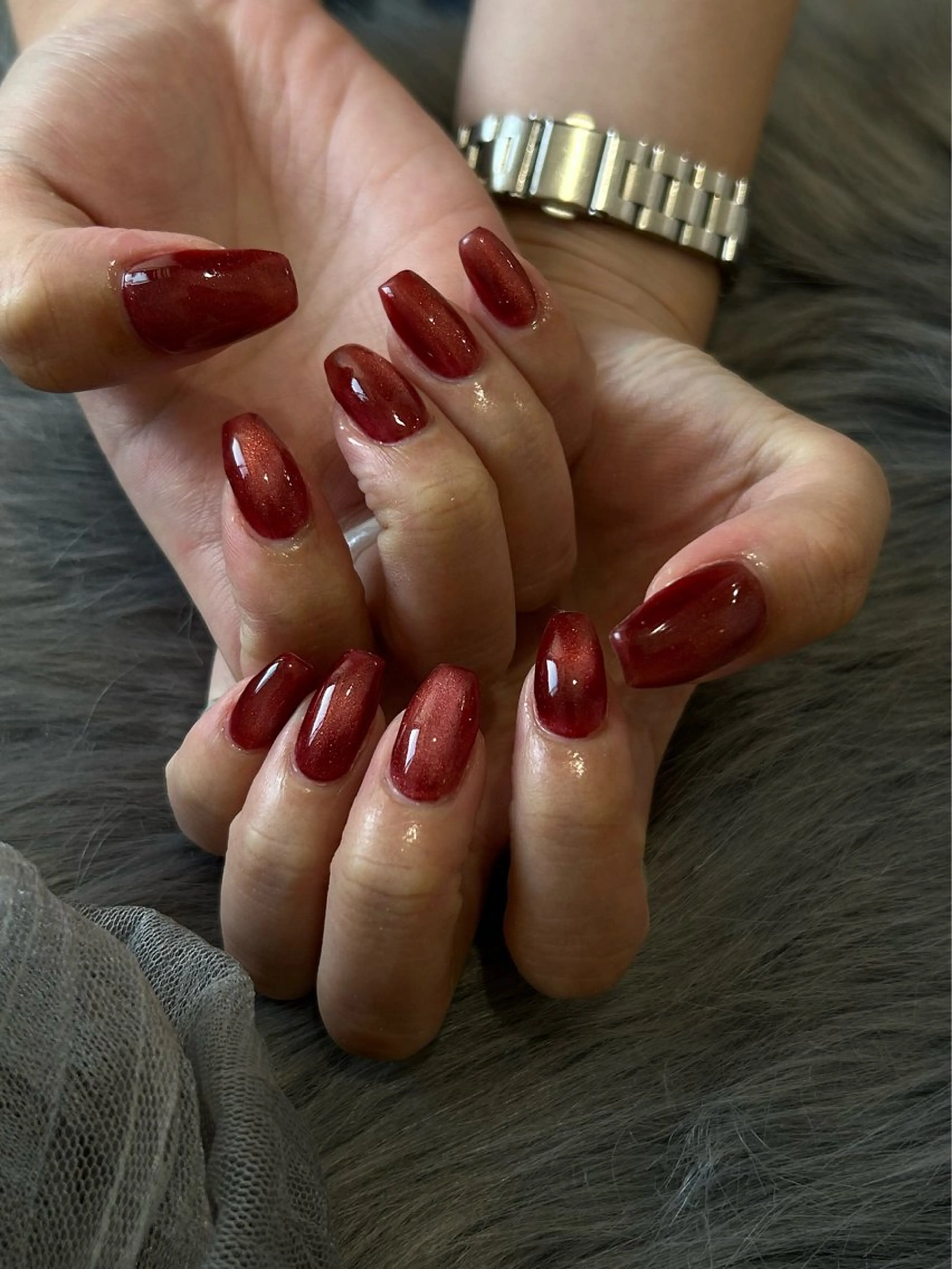 ネイル ボルドー ハンドネイル Ray. Maayaのネイルデザイン