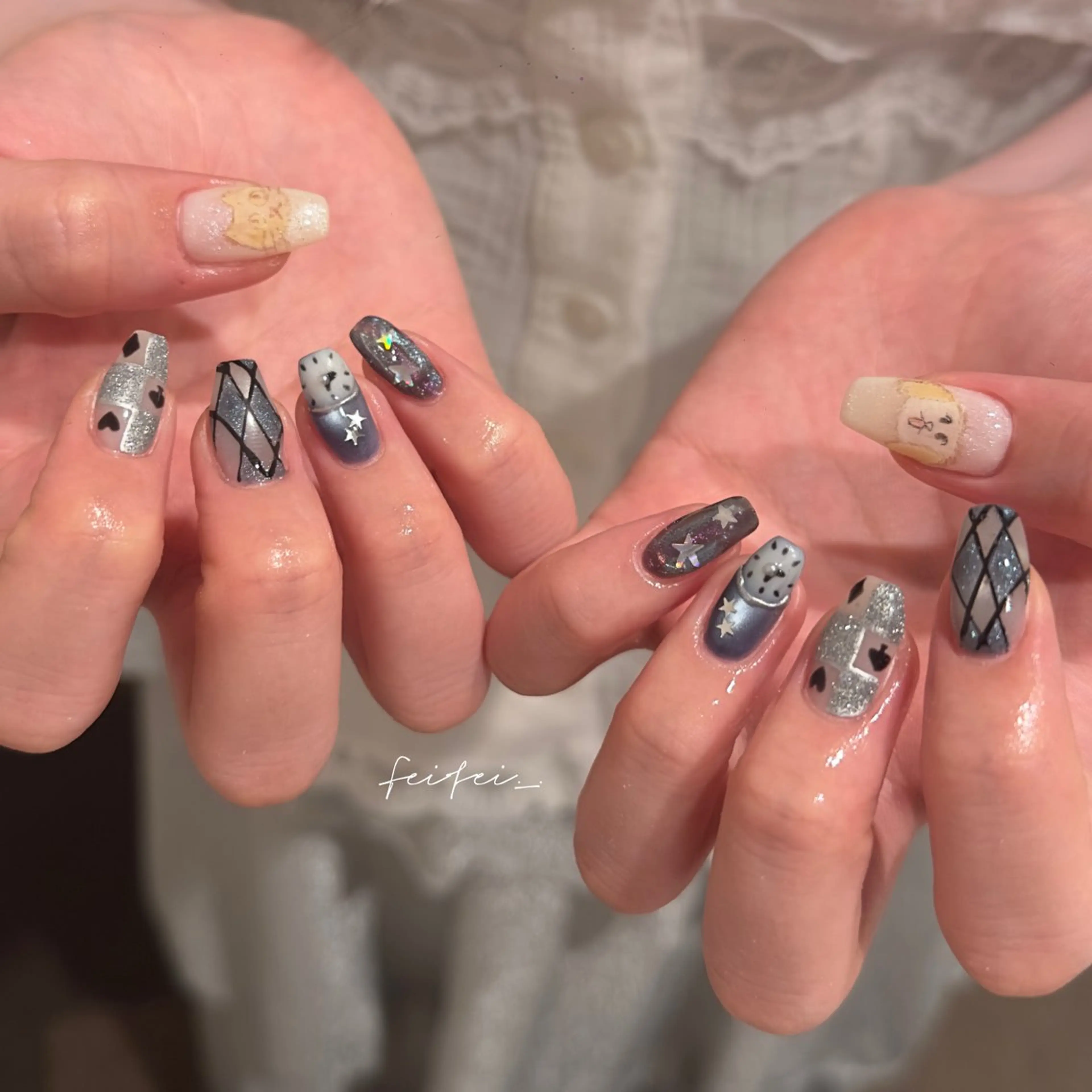 ネイル ハンドネイル 🎀フェイ フェイ🫧💗のネイルデザイン