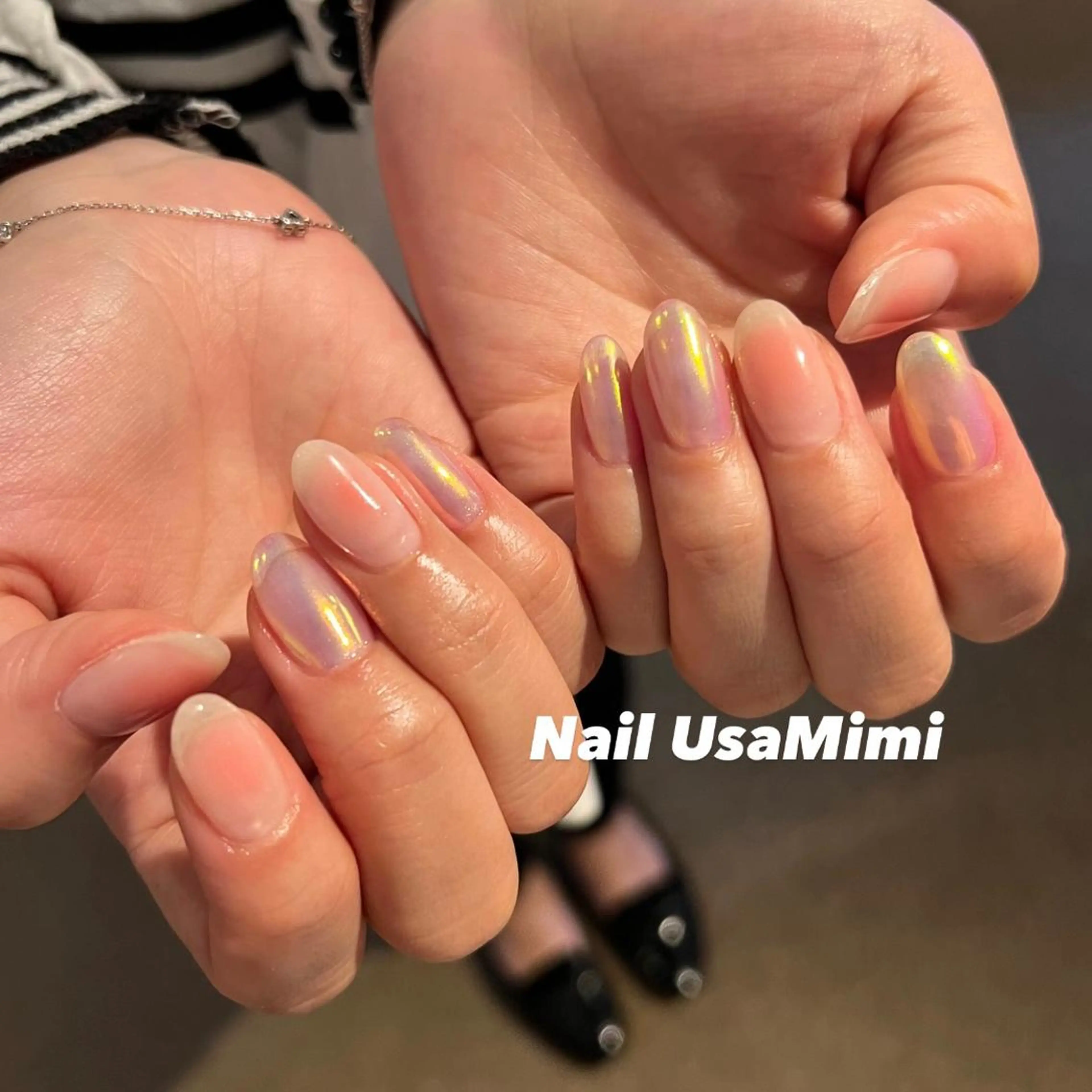 ネイル フットネイル ジェルネイル キラキラネイル マグネットネイル 持ち込み 本町ネイルNail UsaMimiのネイルデザイン
