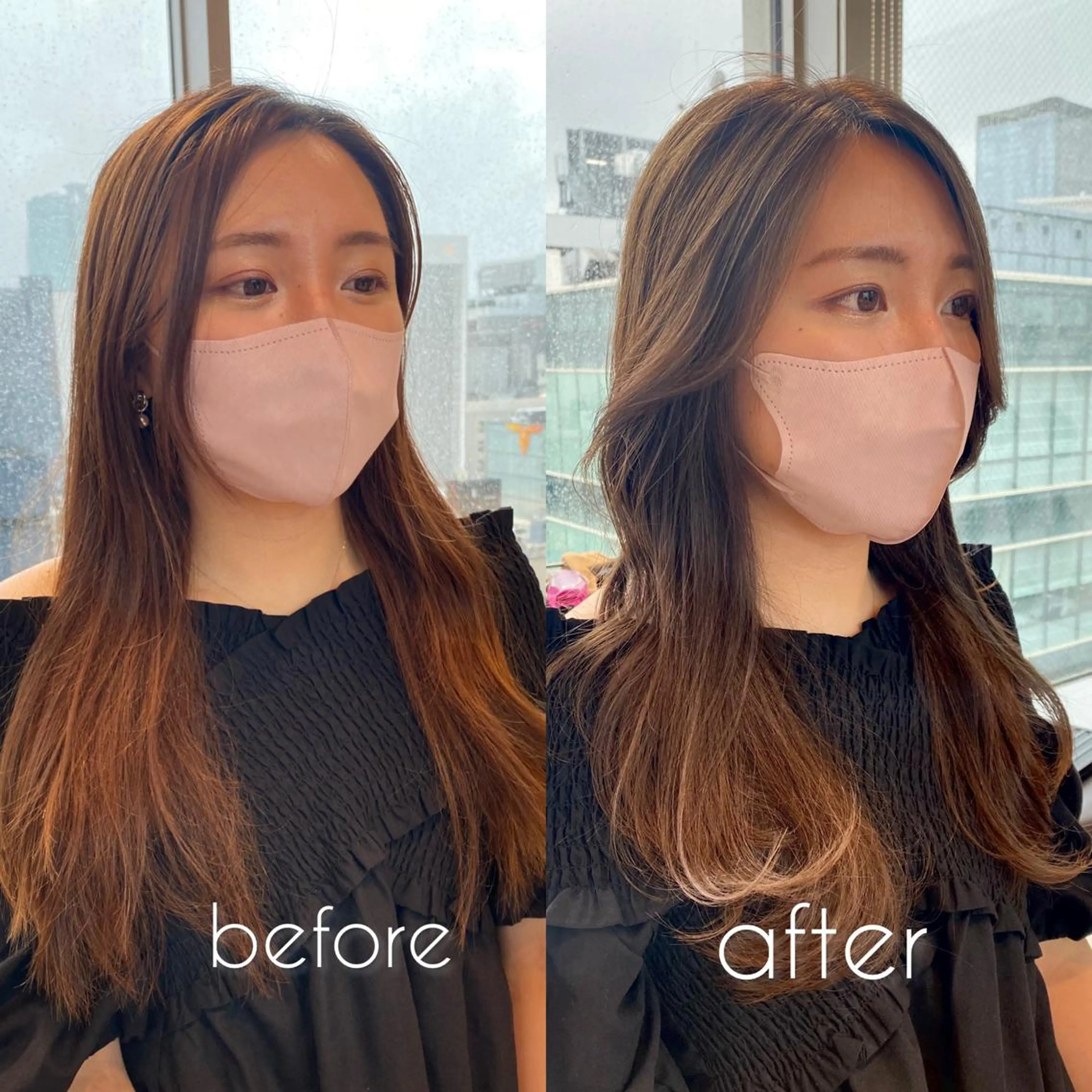 ミディアム カラー レイヤーカット 🍼顔周りカット/ レイヤー/小川華奈のヘアスタイル