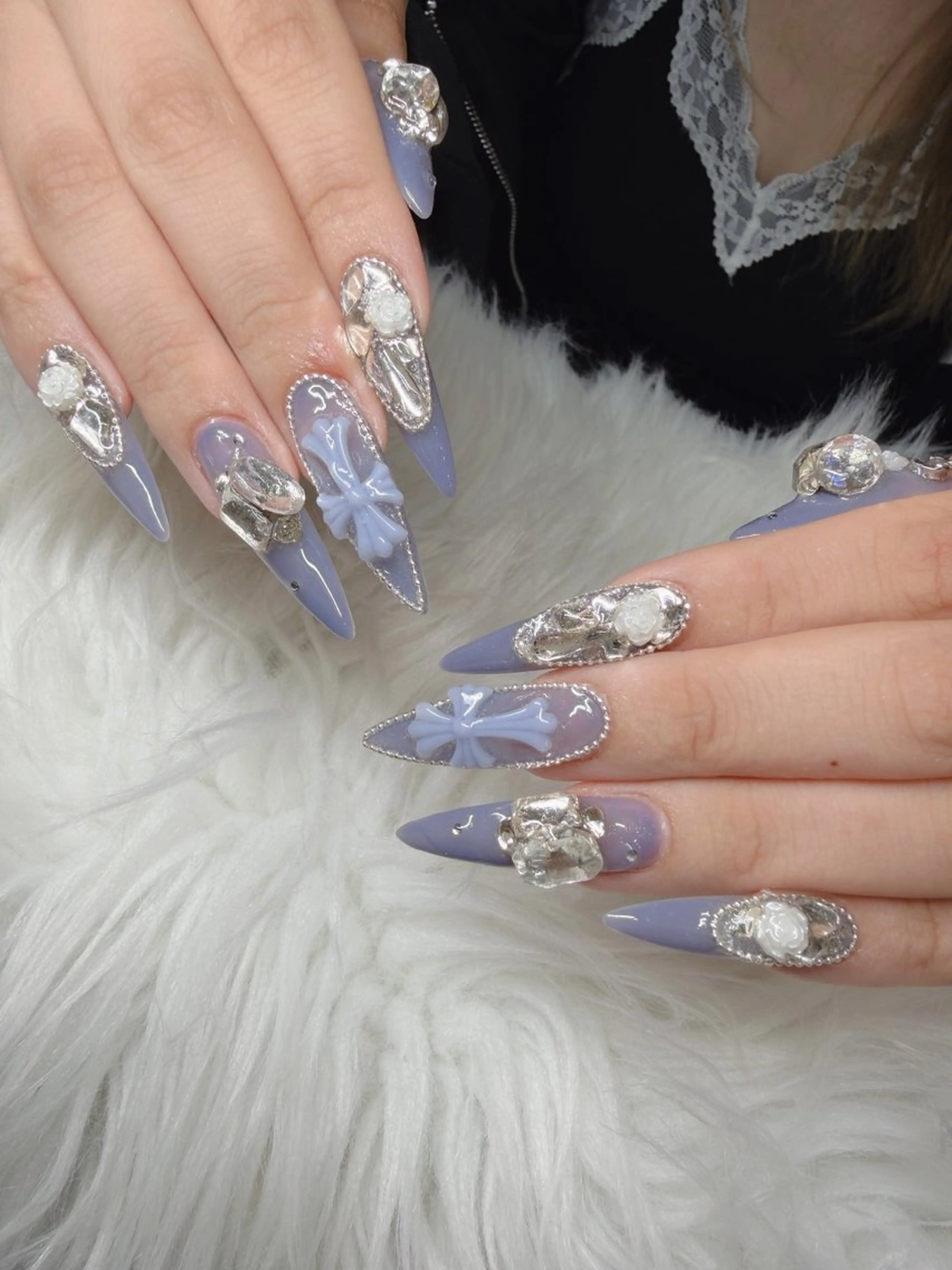 ネイル 長さ出し グラデーション 卒業式 キラキラネイル マグネットネイル Lee Nailsのネイルデザイン