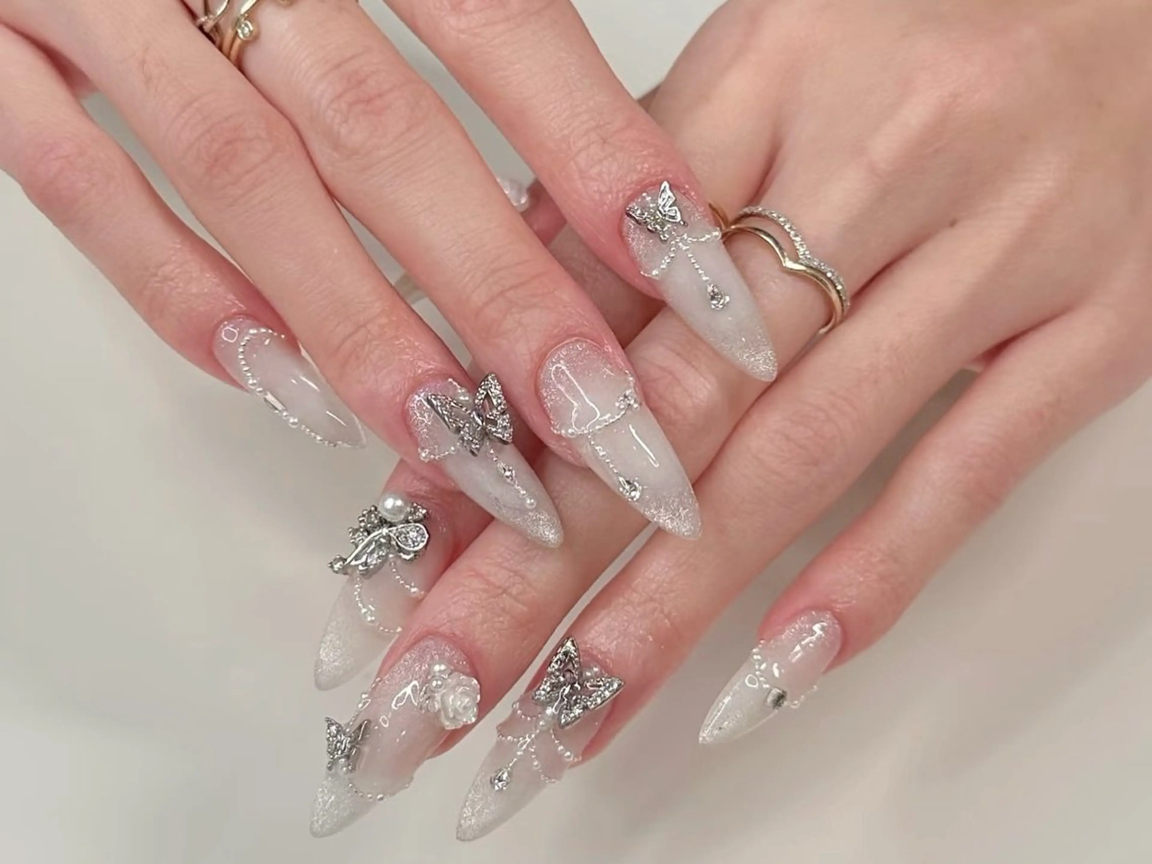 ネイル アートネイル オーロラネイル チークネイル 長さ出し フットネイル ハンドネイル Blossom nail_研修のネイルデザイン