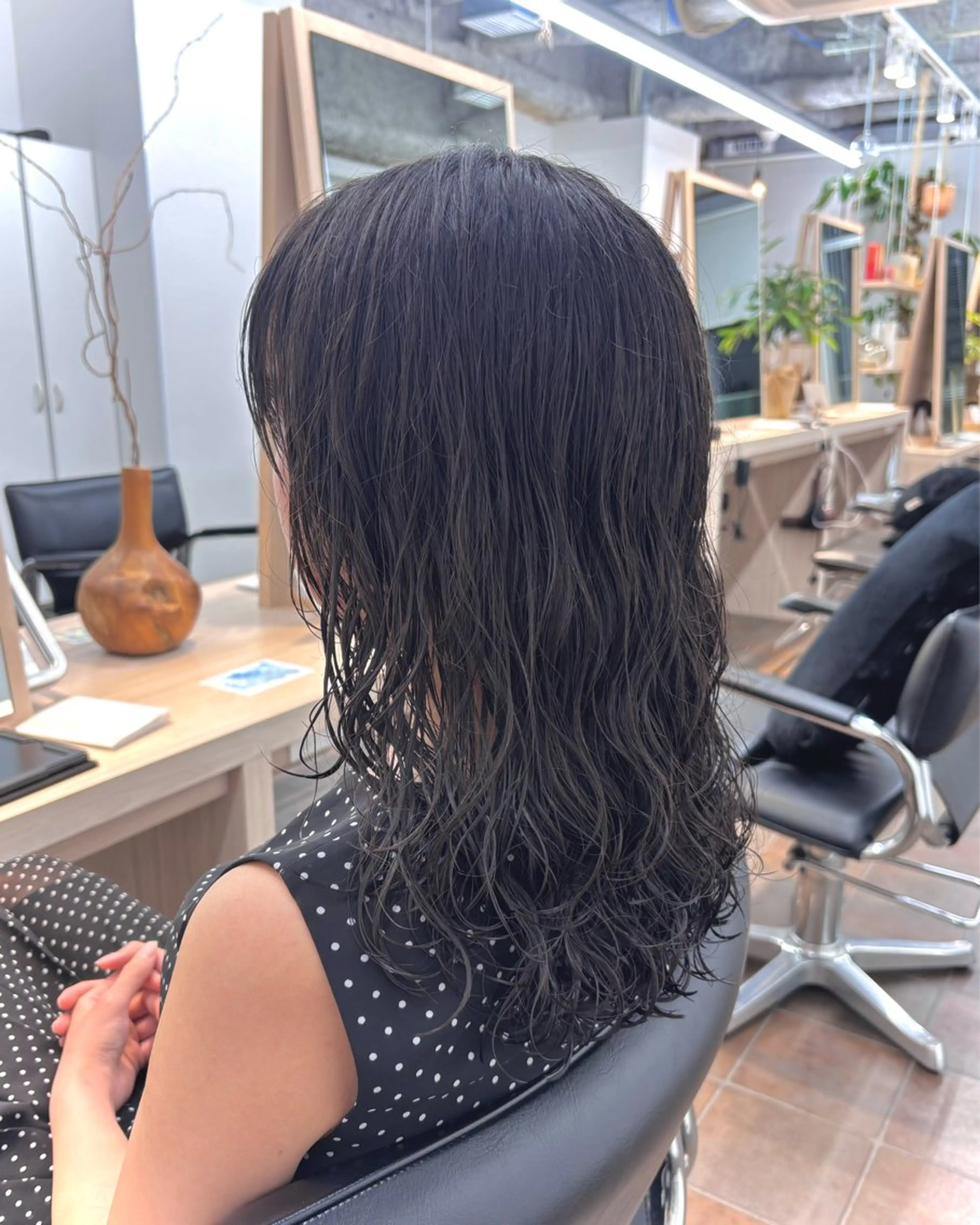 セミロング パーマ セミロングパーマ デジタルパーマ カット パーマ トリートメント かどた はるなのヘアスタイル
