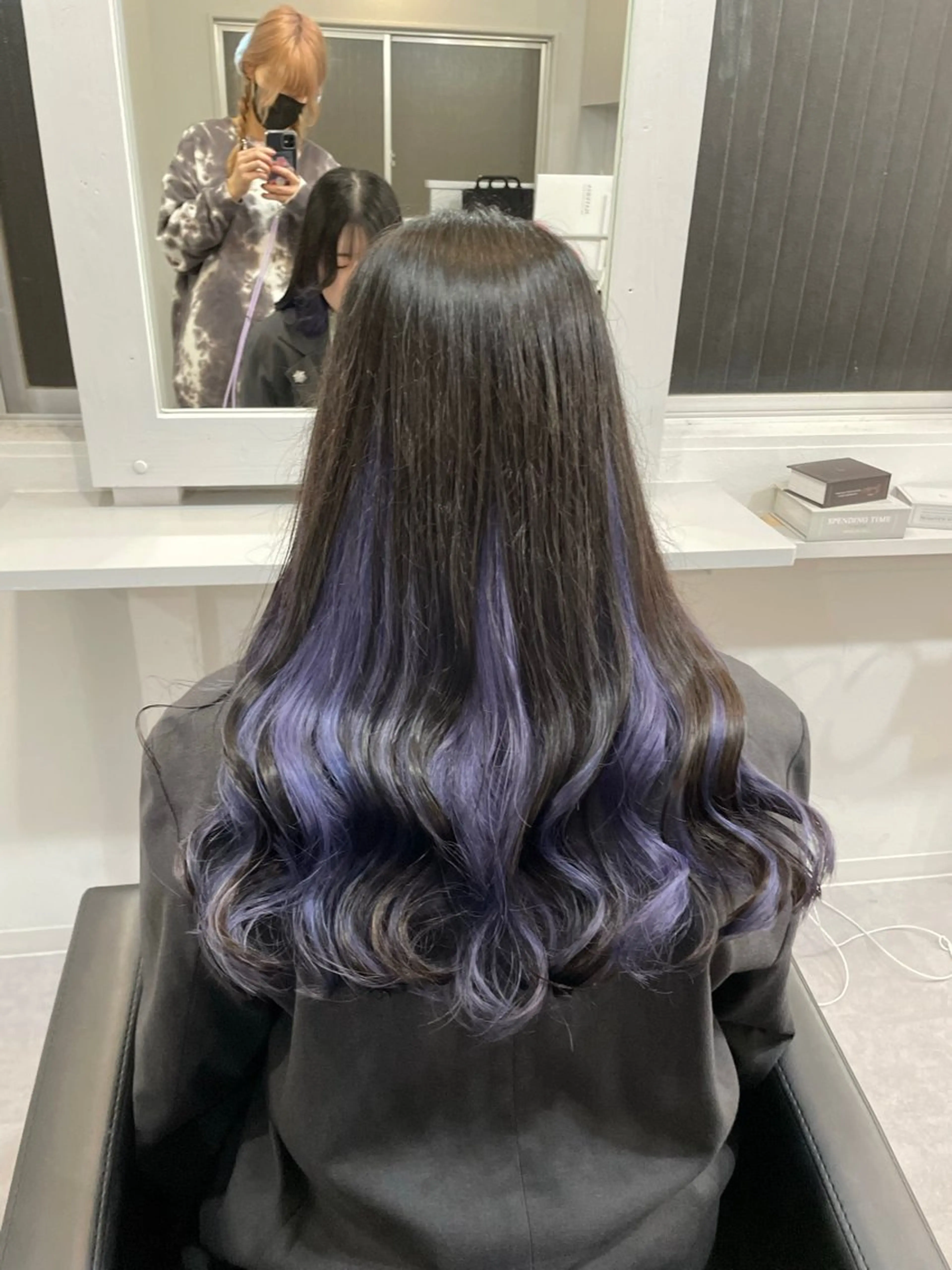 ロング カラー ブルーカラー ブルーラベンダー ラベンダーカラー Cielro/ダブル カラー/西田咲希のヘアスタイル