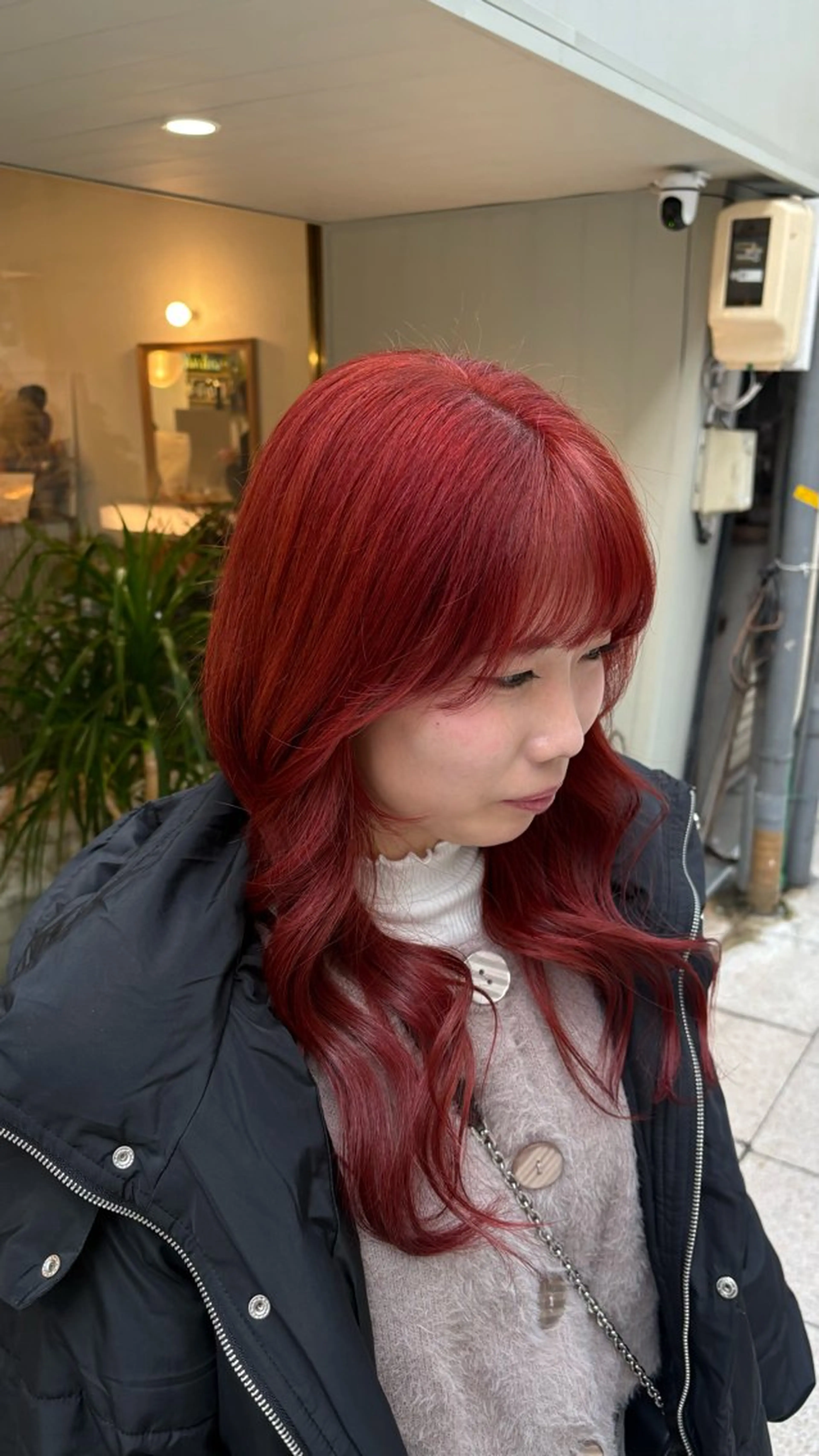 ロング カラー レッドカラー ヘアカラー トリートメント t.hair   tonari所属・田中 美海のヘアスタイル