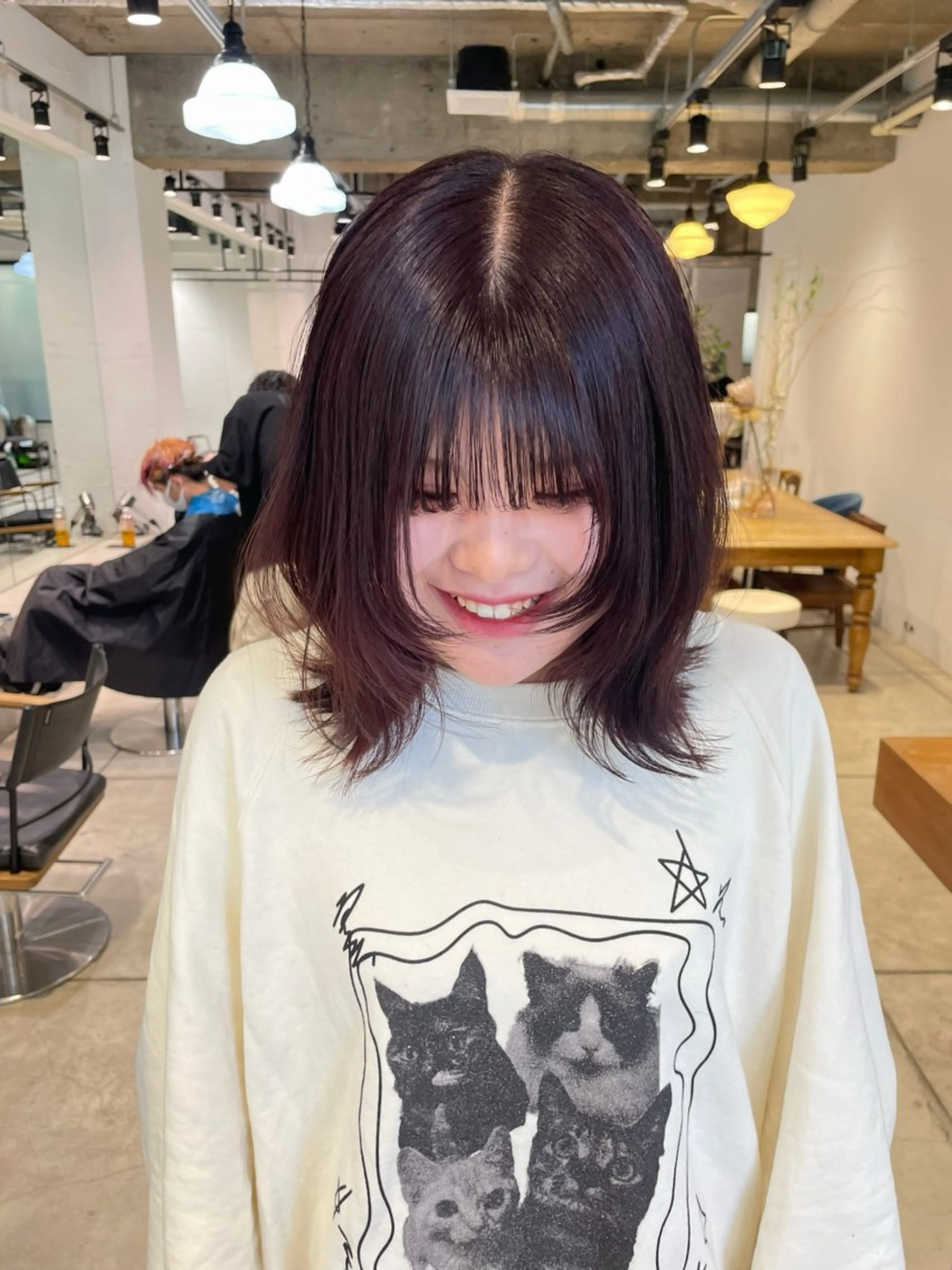ミディアム カラー カシス ユウナ🎀レイヤー/ 暖色カラーのヘアスタイル