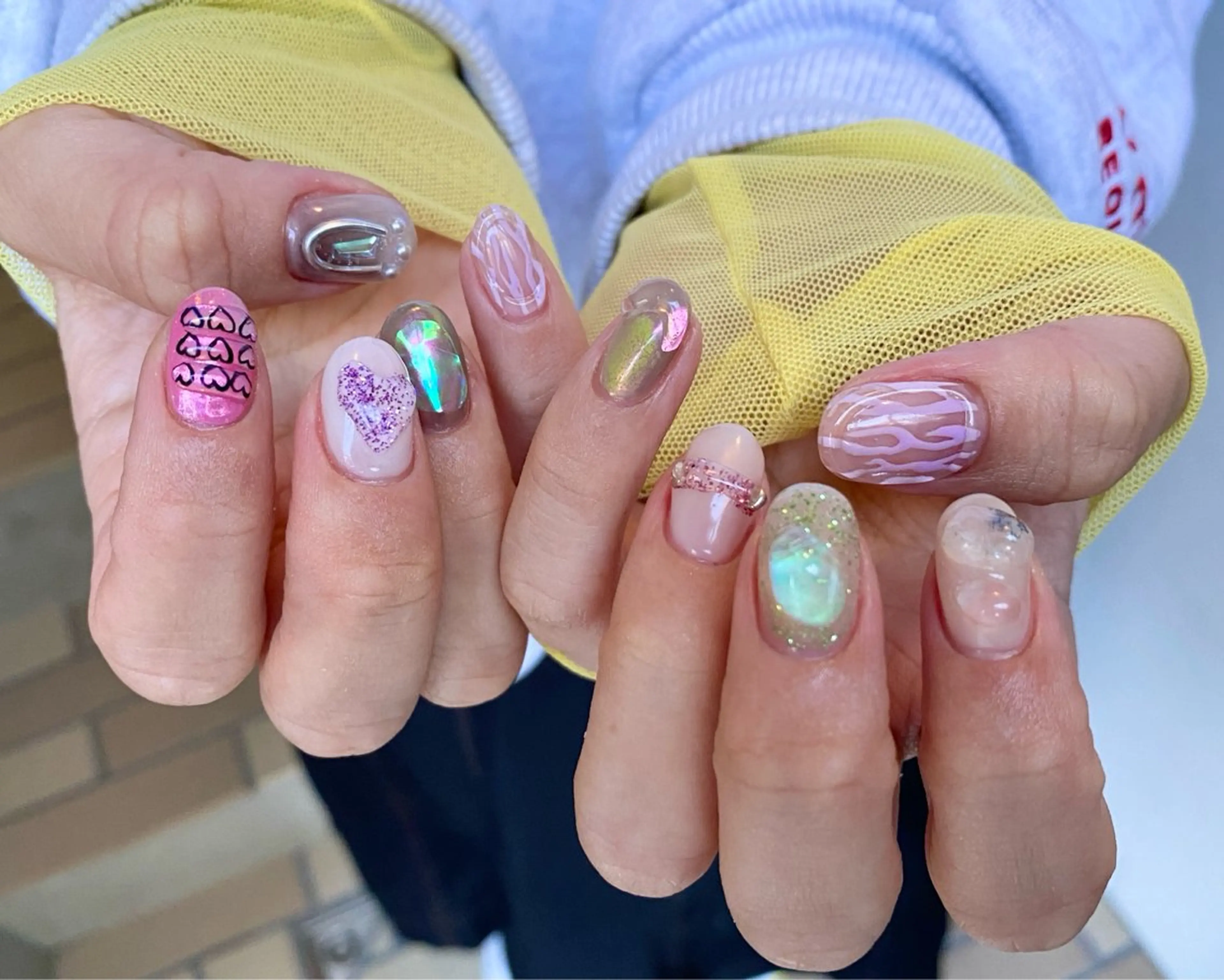 ネイル アートネイル クリアネイル フットネイル ハート キラキラネイル ハンドネイル nailist SAYAのネイルデザイン