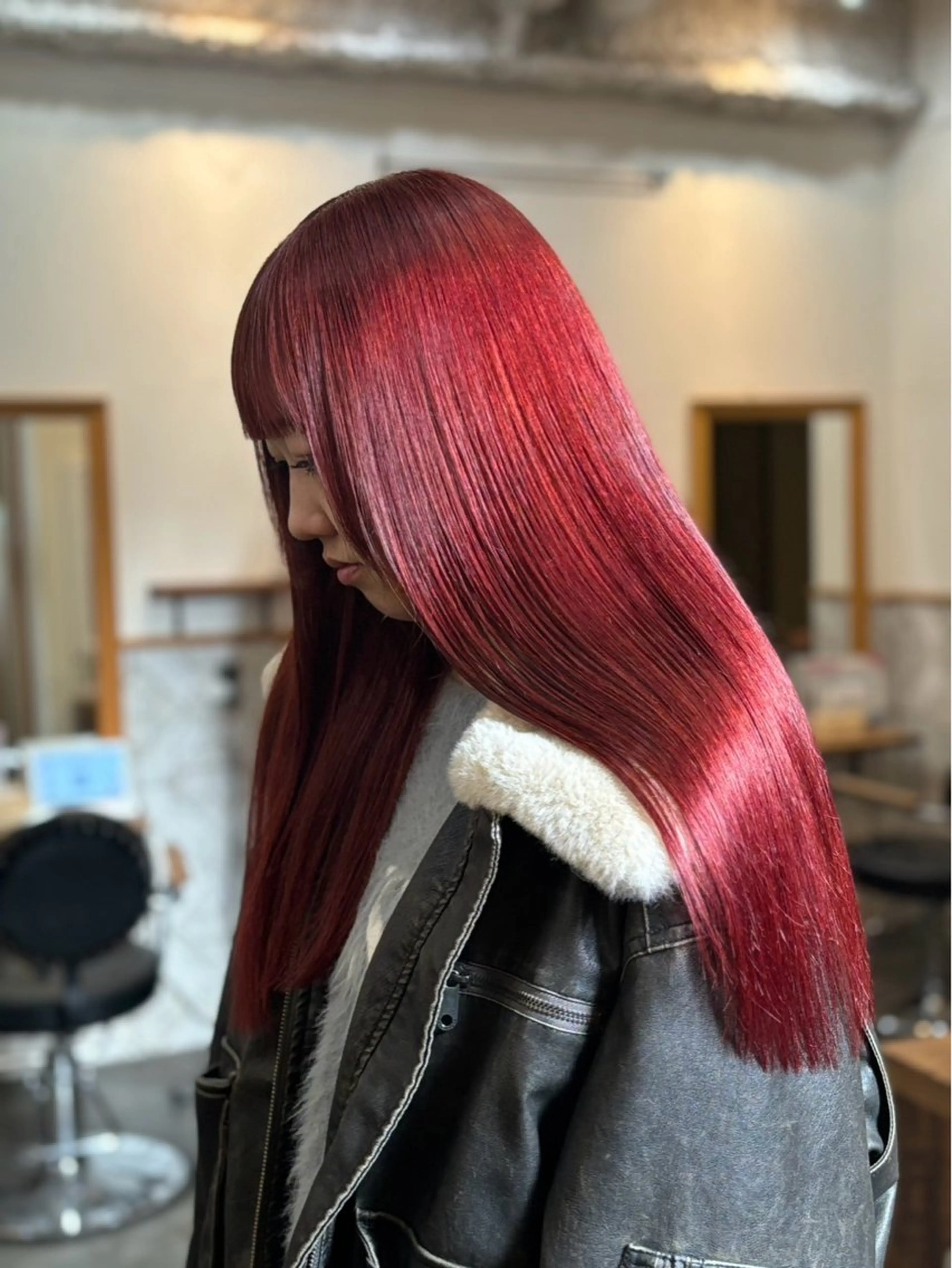 ロング カラー ヘアカラー 藤原 拓人のヘアスタイル