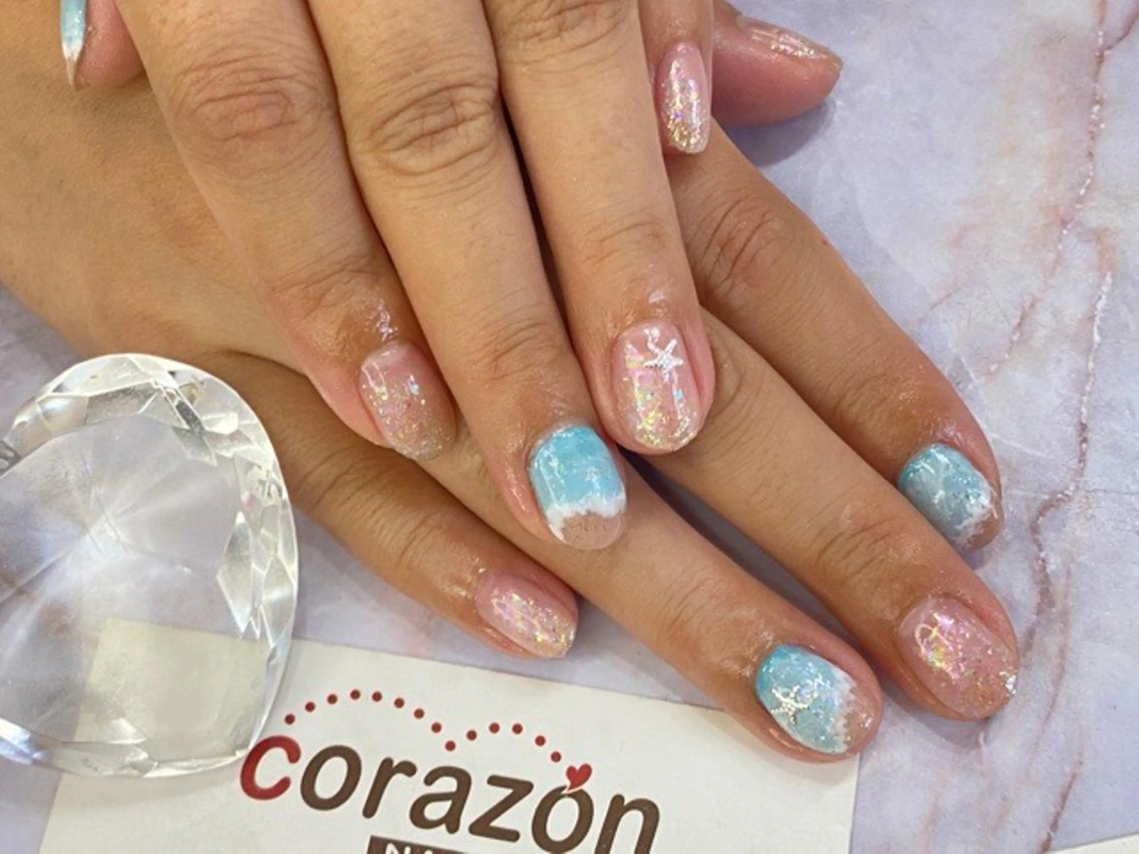 ネイル アートネイル オーロラネイル キラキラネイル ネイリスト aicoのネイルデザイン