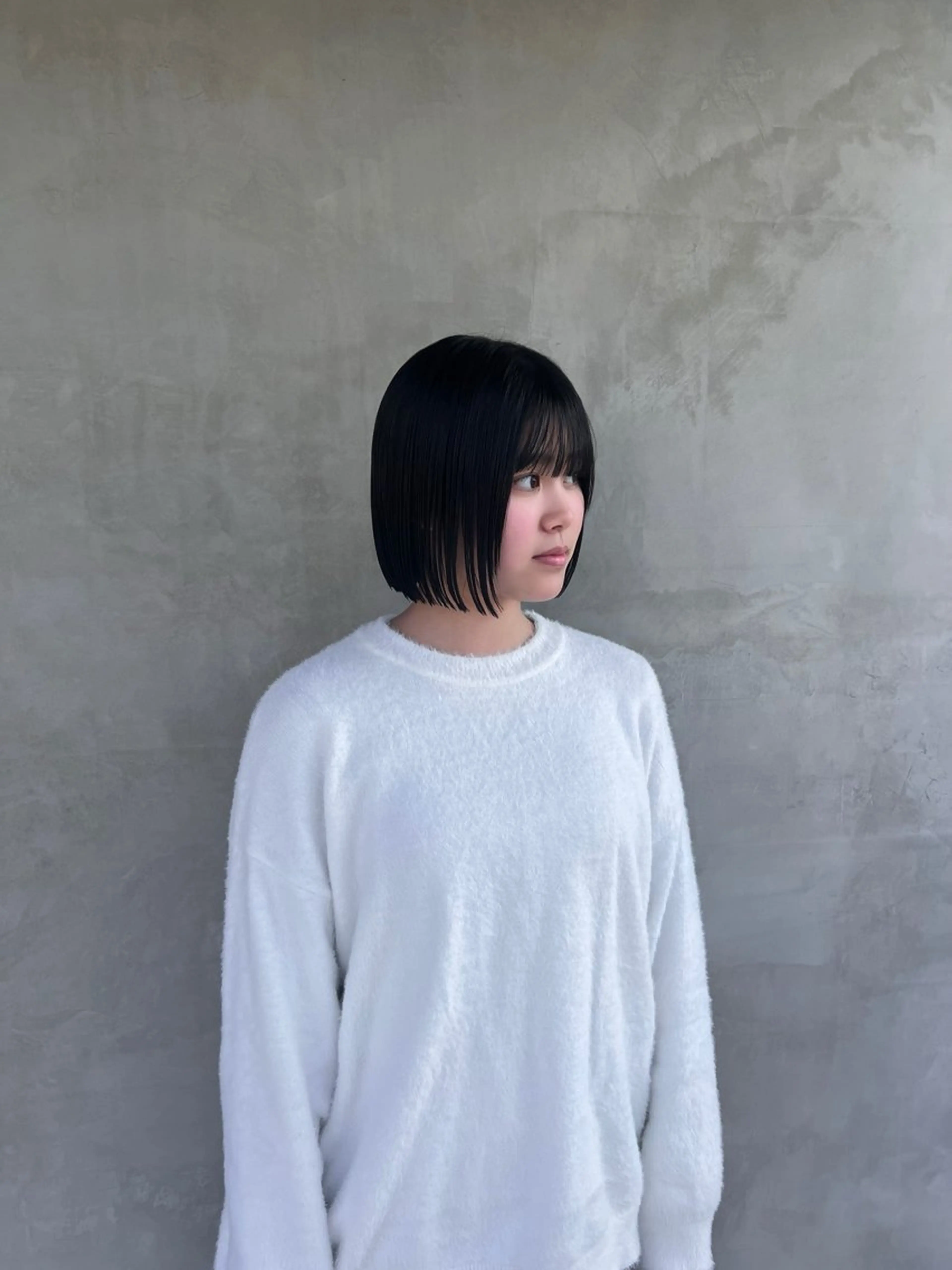 ショート 切りっぱなしボブ ボブ 切りっぱなしボブ 👩🏼ミニボブのヘアスタイル