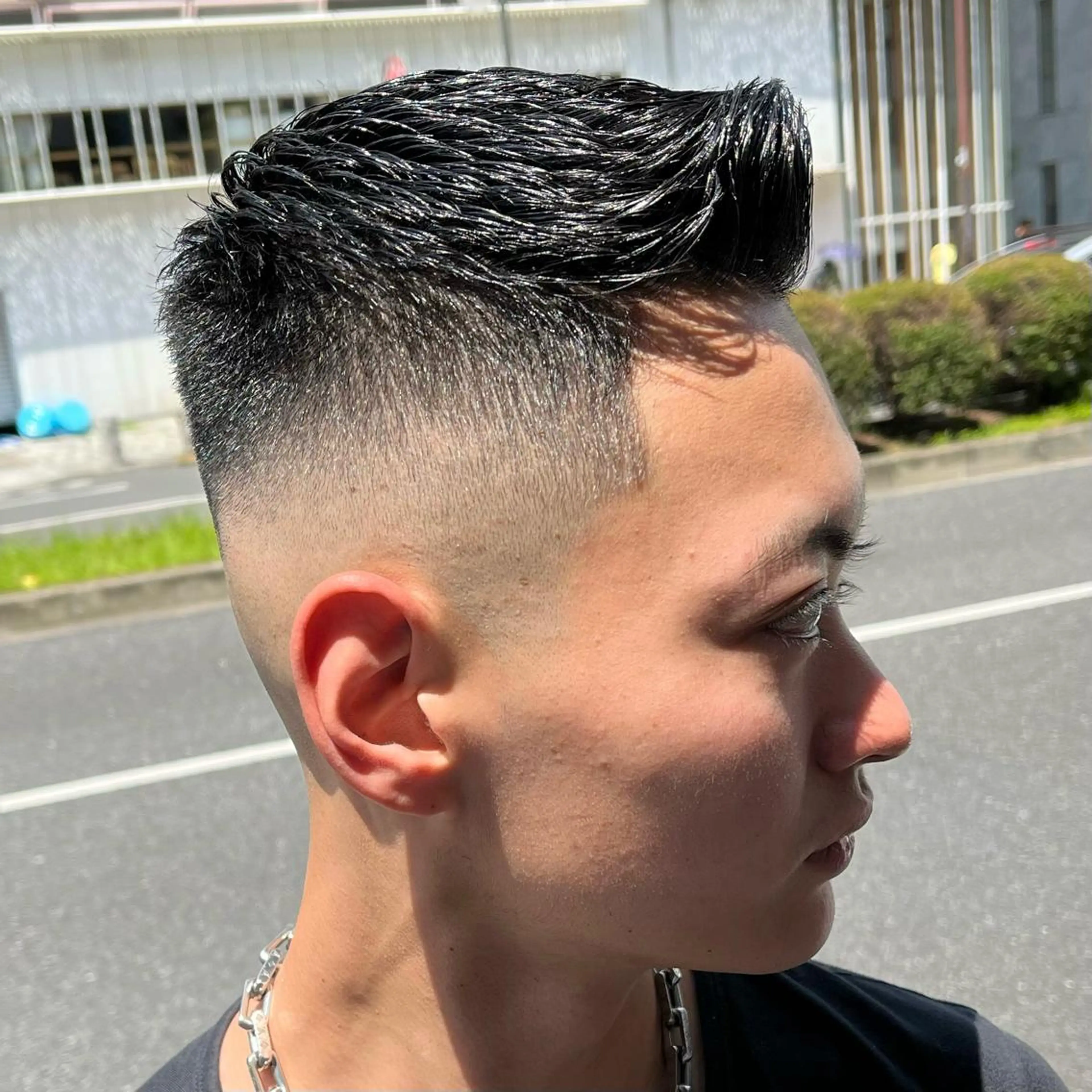 ショート メンズ フェードカット メンズパーマ スキンフェード スペインカール カット 立川/メンズパーマ 厚進太郎のヘアスタイル