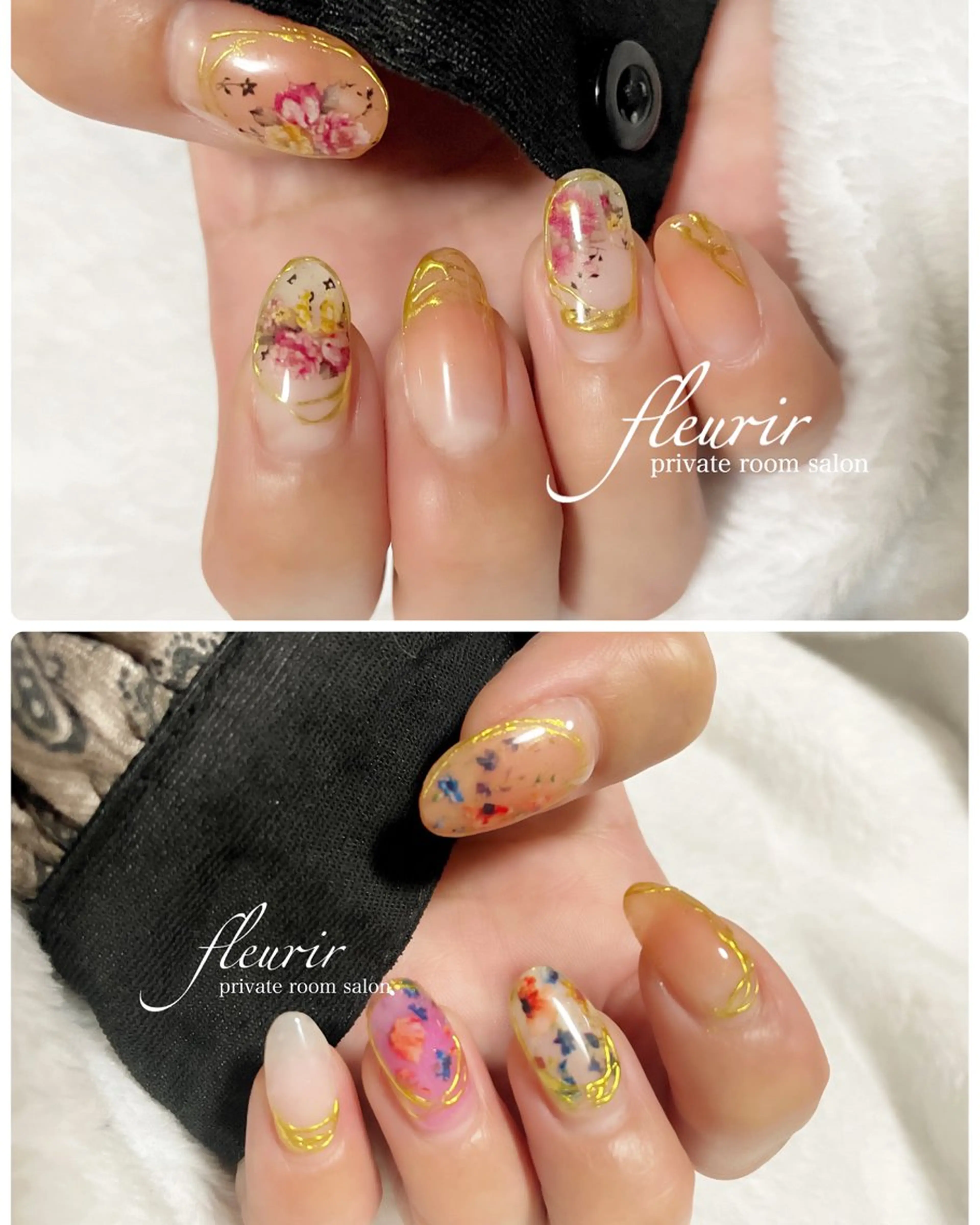 ネイル アートネイル ゴールド ミラーネイル 黄色 フルリール 【プライベートサロンのネイルデザイン