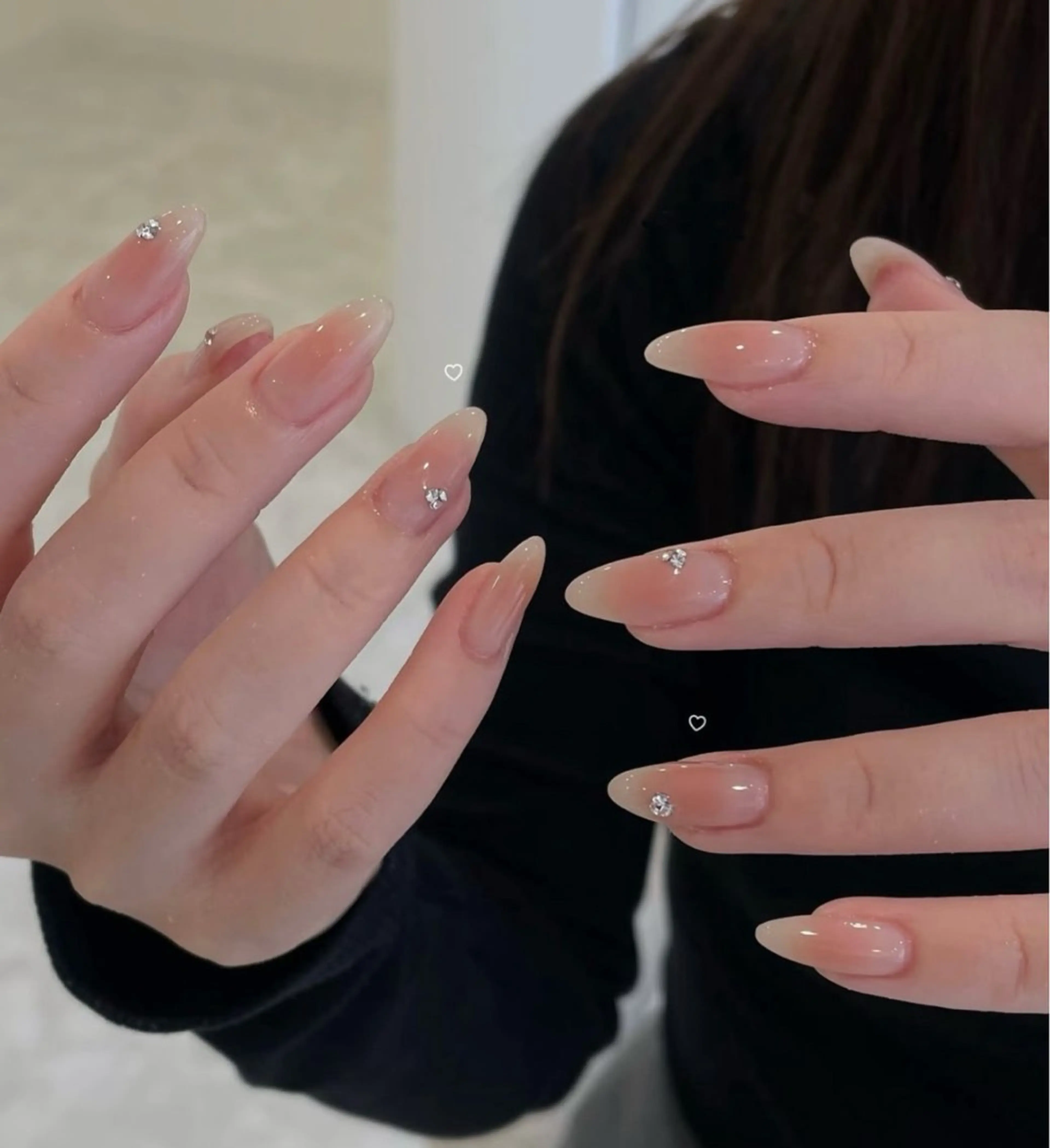 ネイル アートネイル オーロラネイル チークネイル フレンチネイル ガラスフレンチ ハンドネイル 🎀🎀YooLi Nail Salonのネイルデザイン