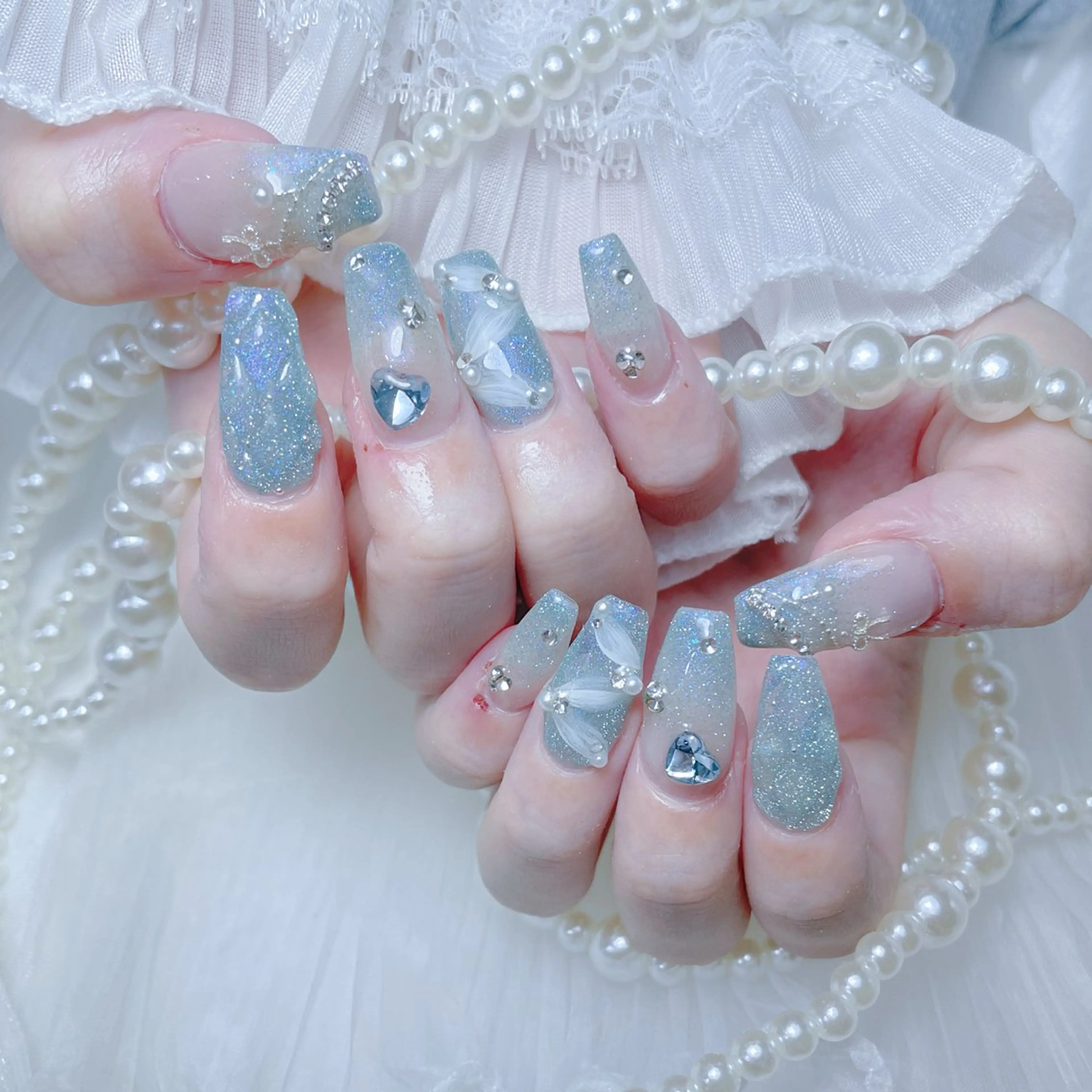 ネイル ハート 韓国ネイル 春ネイル バレンタイン ワンホンネイル ハンドネイル Melody Nail所属・Melody  3D/スカルプ専門店のネイルデザイン