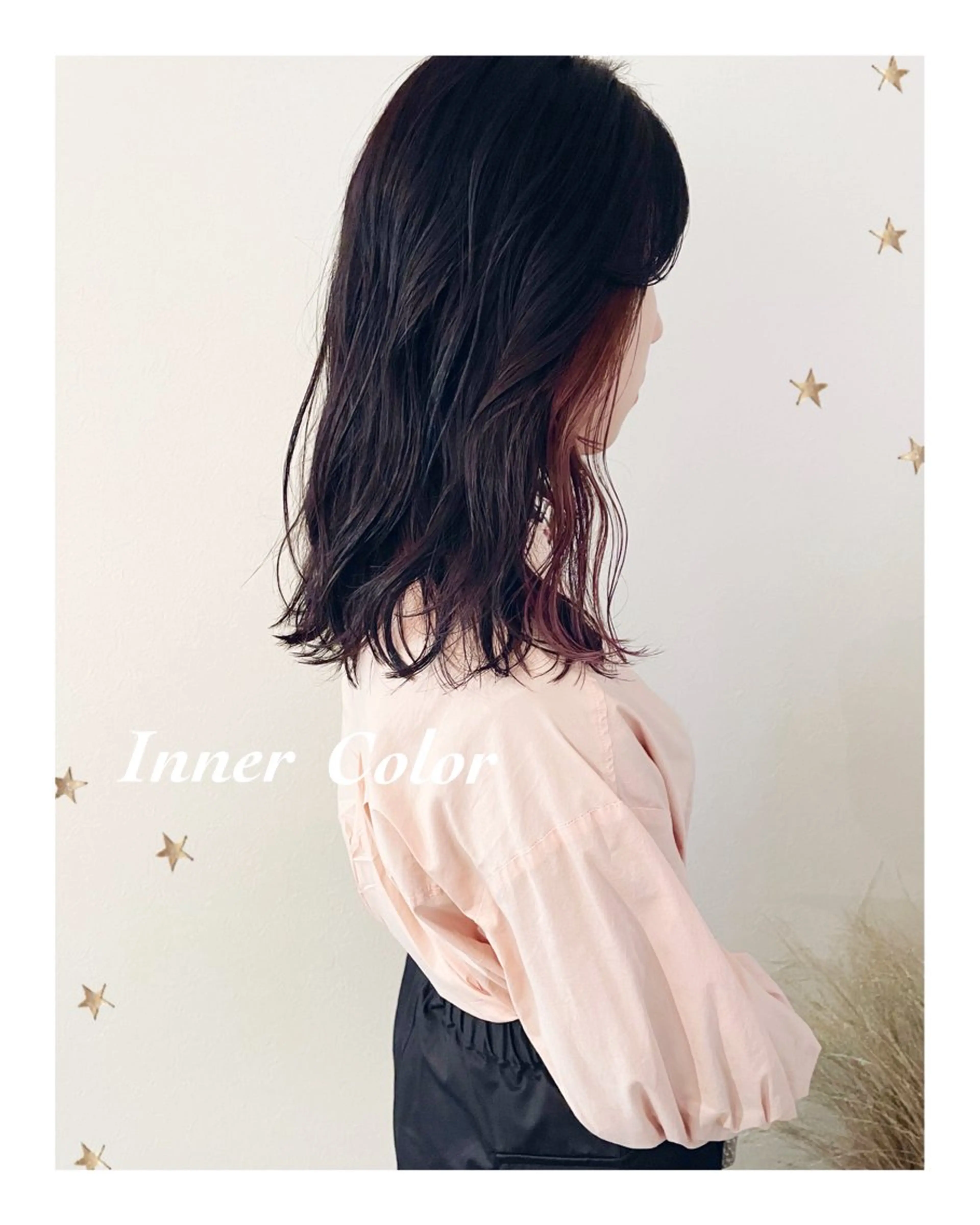 ミディアム カラー カット ヘアカラー 市川 千夏のヘアスタイル