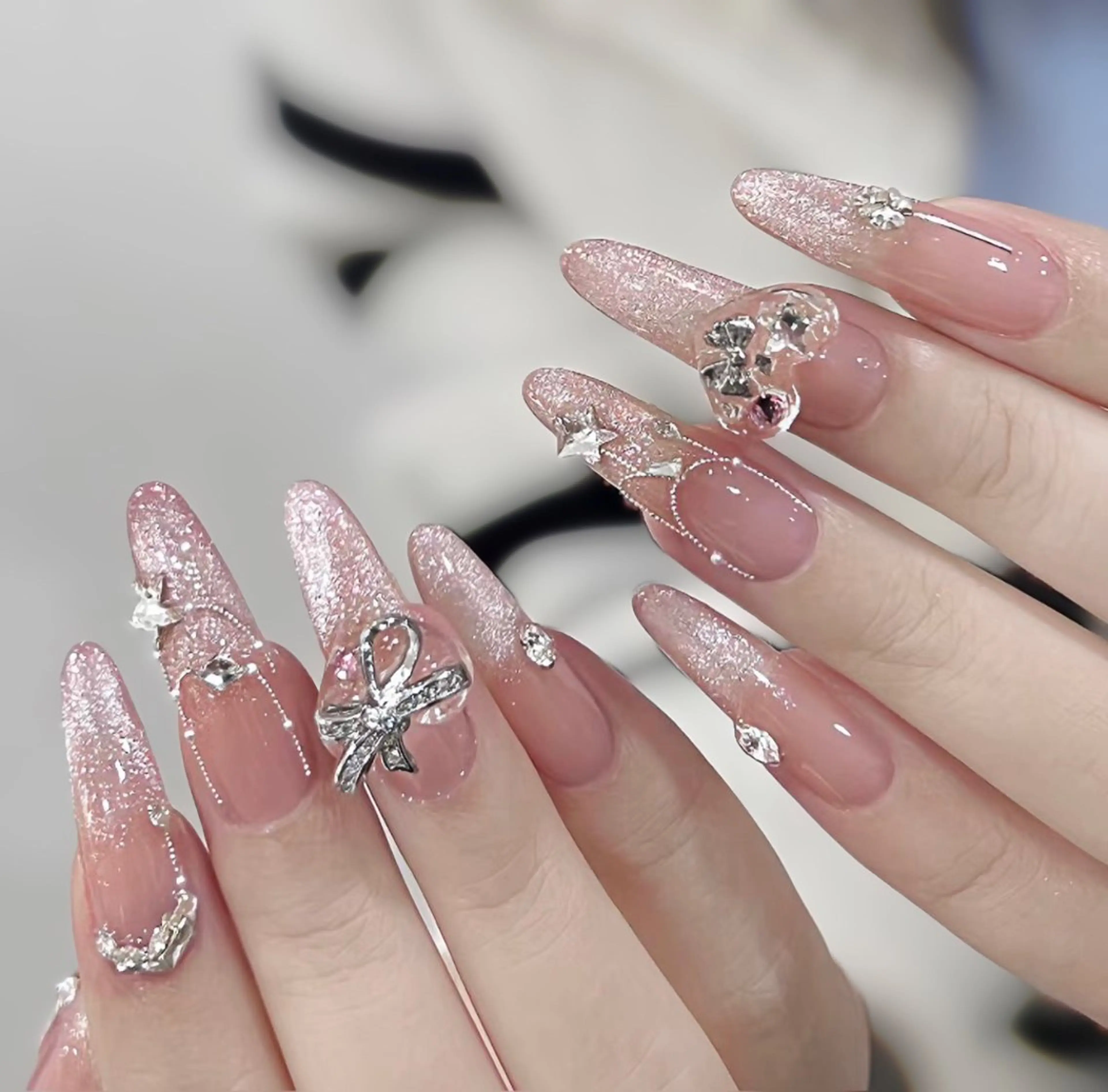 ネイル アートネイル チークネイル フレンチネイル ジェルネイル グリーン YK Beauty Salonのマツエク・マツパデザイン