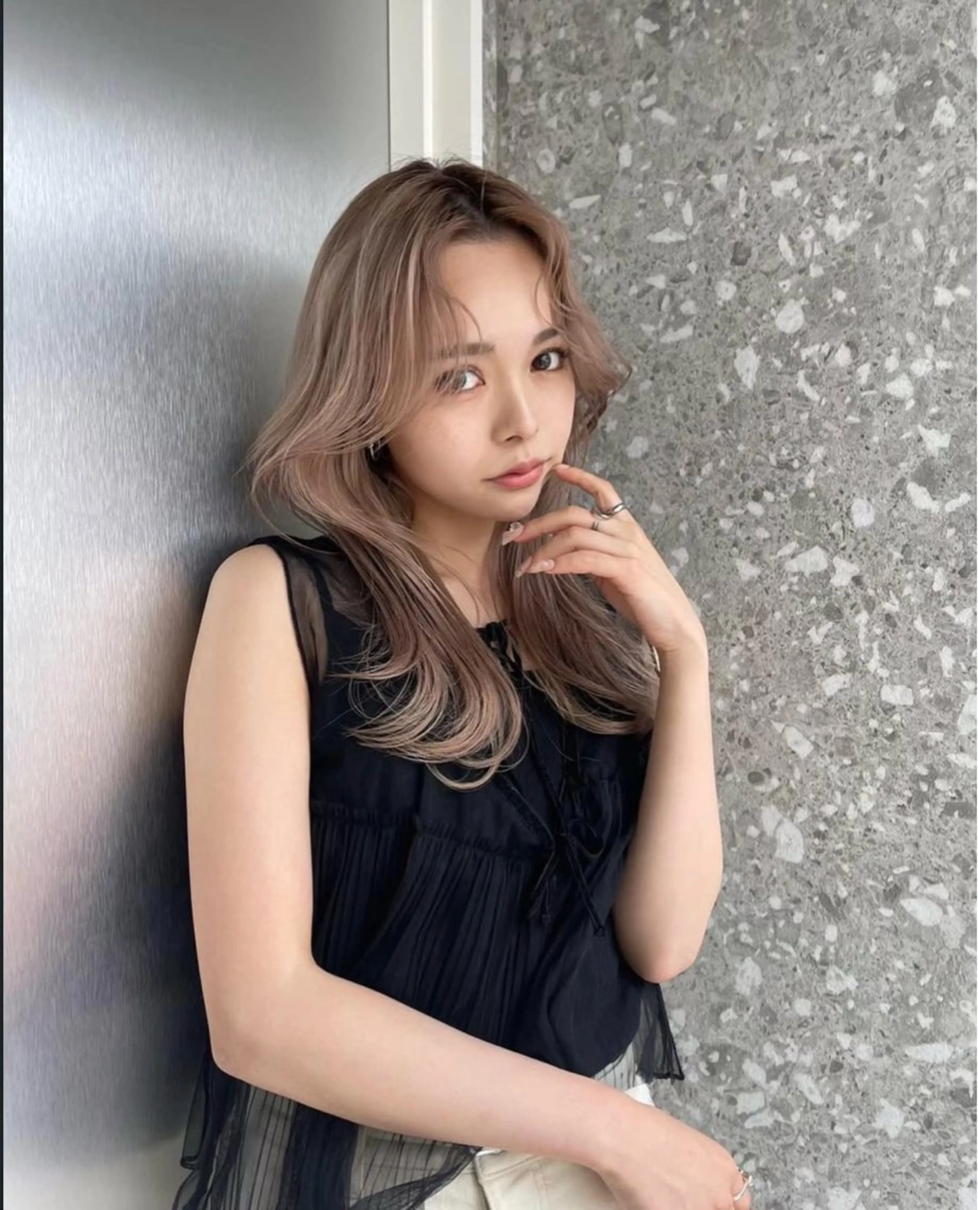 セミロング カラー ヘアアレンジ レイヤーカット 栄💗レイヤーカット ｜パーマ｜haruのヘアスタイル