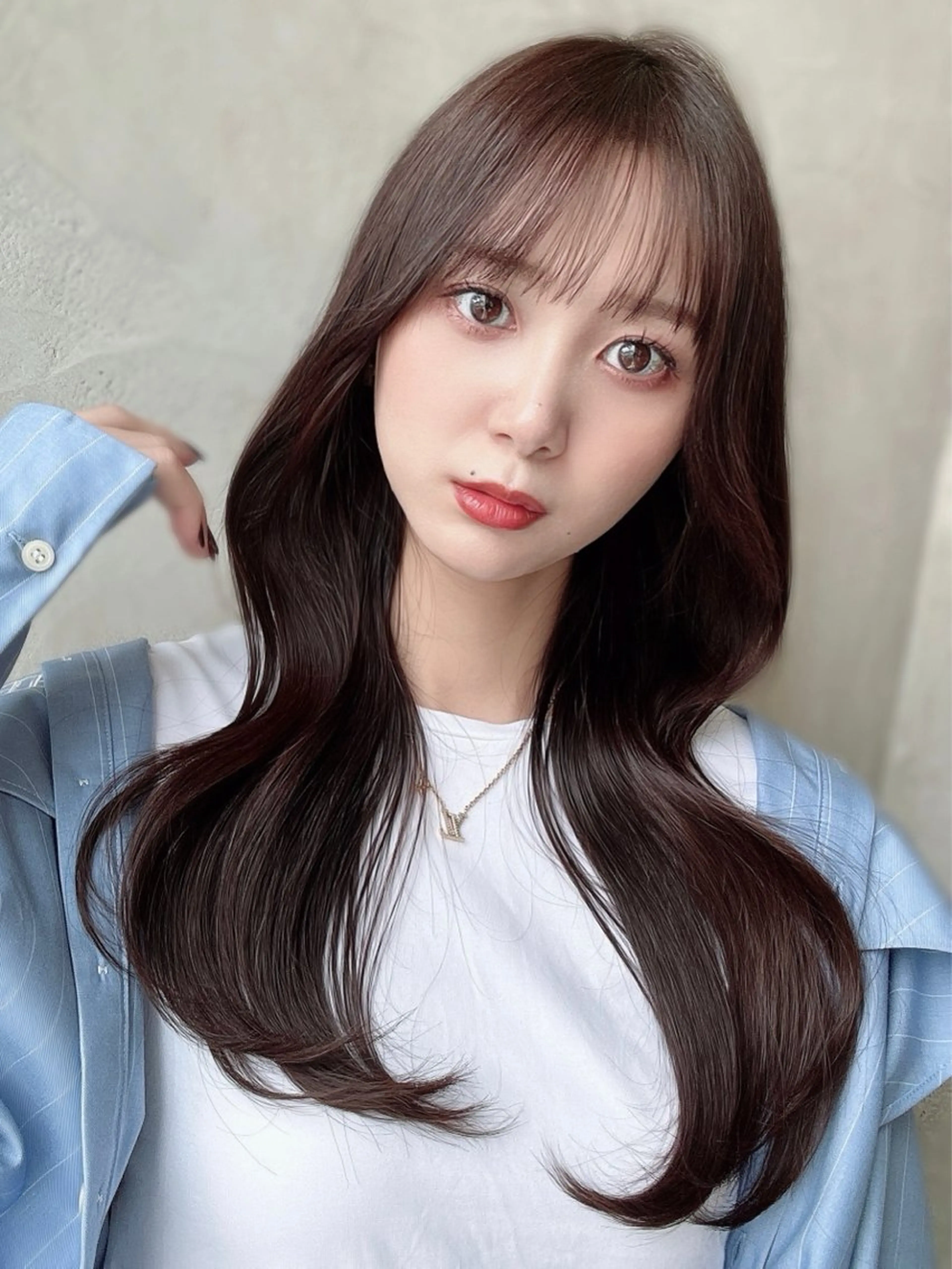 ロング カラー カット ヘアカラー トリートメント 新宿✨顔周りカット 韓国ヘア/坂本亜裟海のヘアスタイル