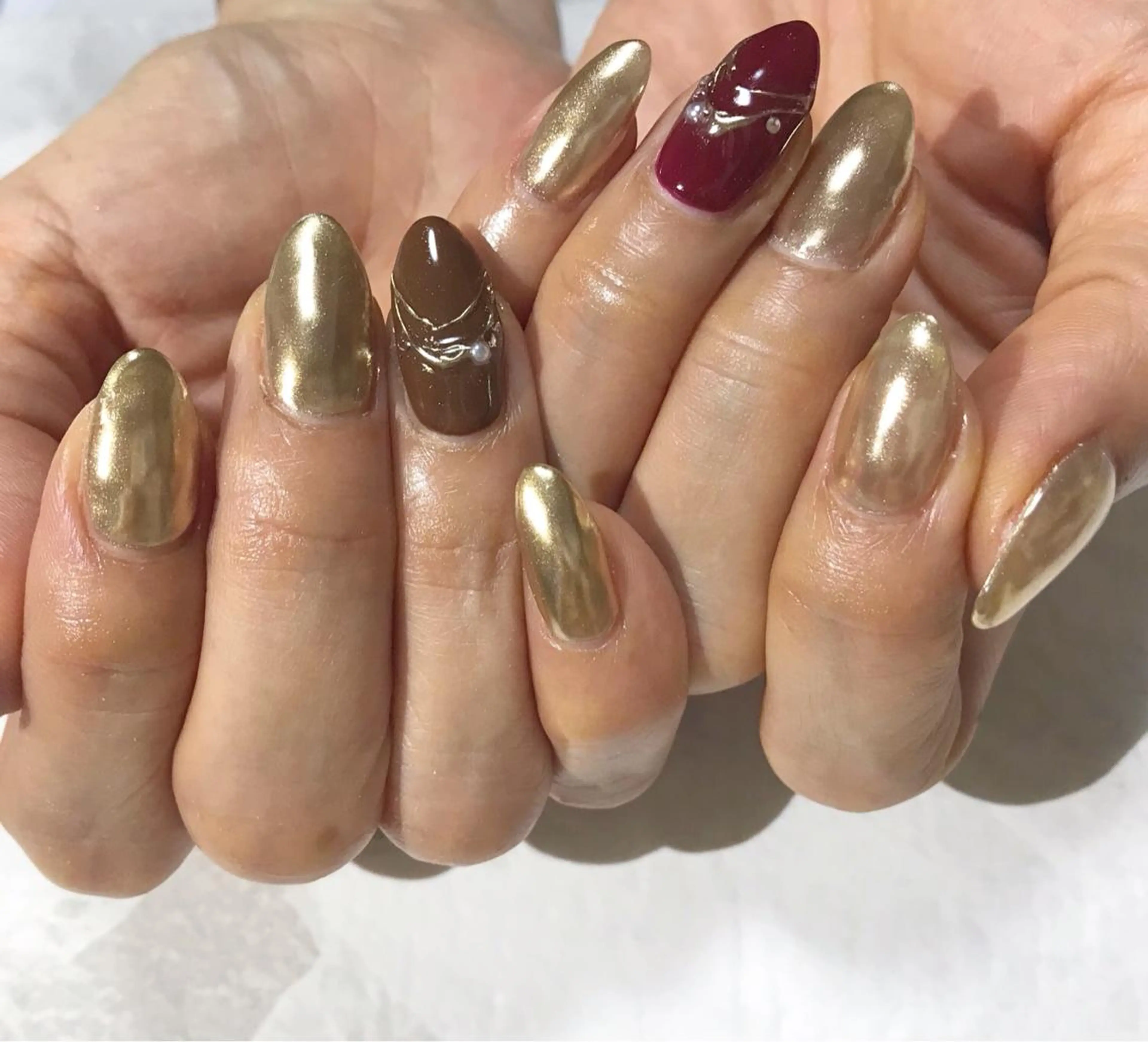 ネイル フットネイル ミラーネイル ニュアンスネイル シンプルネイル 春ネイル ハンドネイル nail fufla ♡yamane♡のネイルデザイン