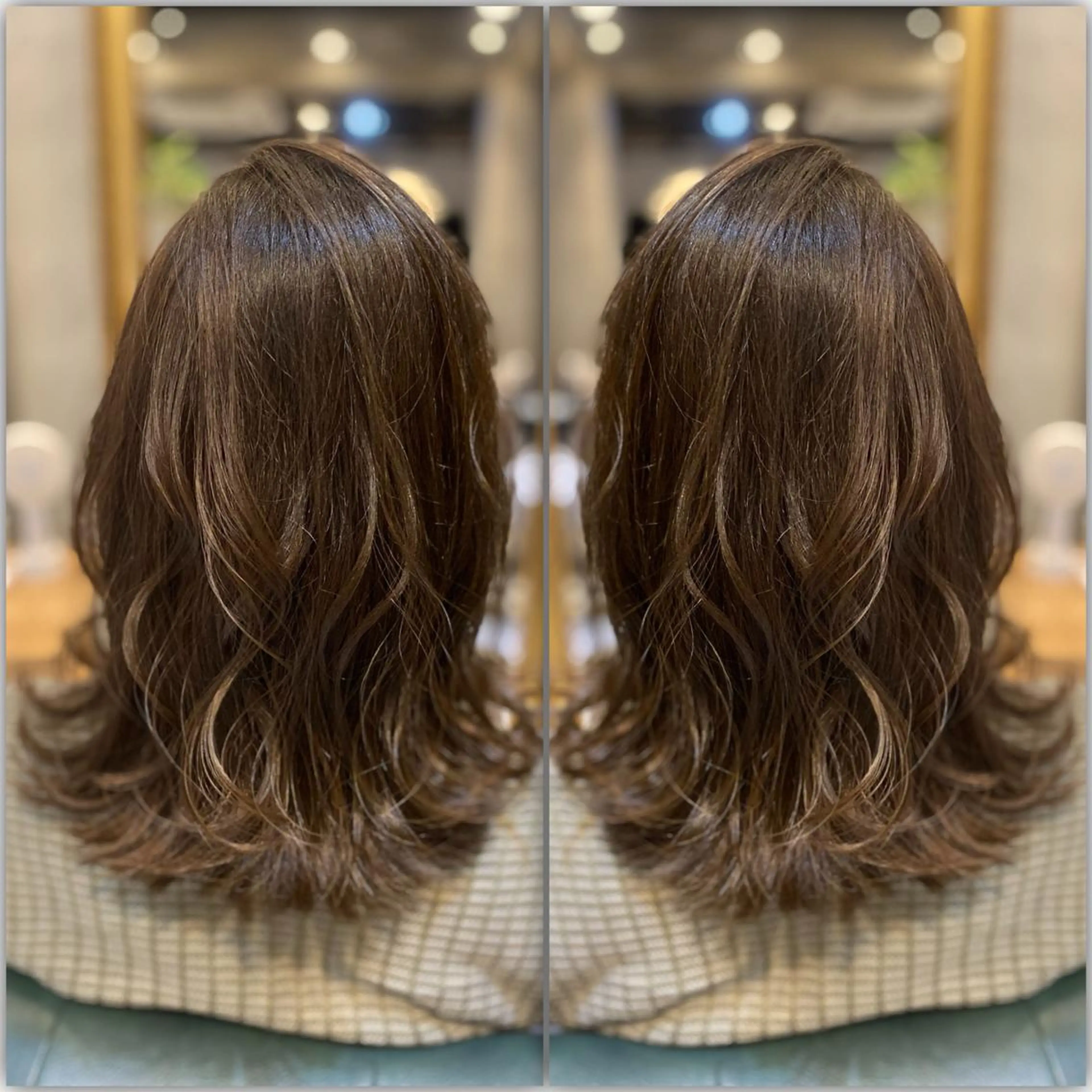 セミロング レイヤーカット 外ハネヘア glowm店長 加藤翔太のヘアスタイル