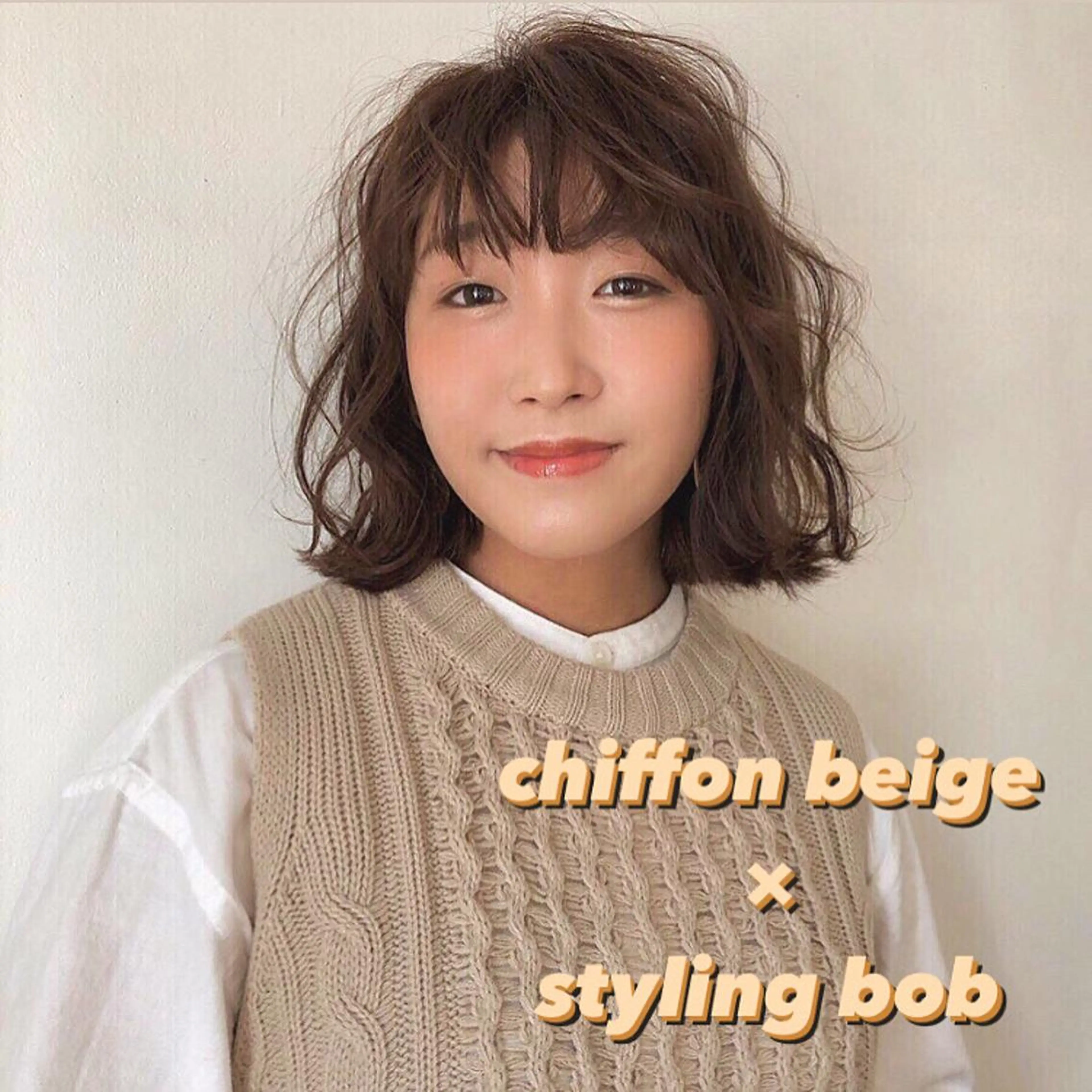 ミディアム カラー ベージュカラー ボブ カット ヘアカラー h a k u 大倉 卓人のヘアスタイル