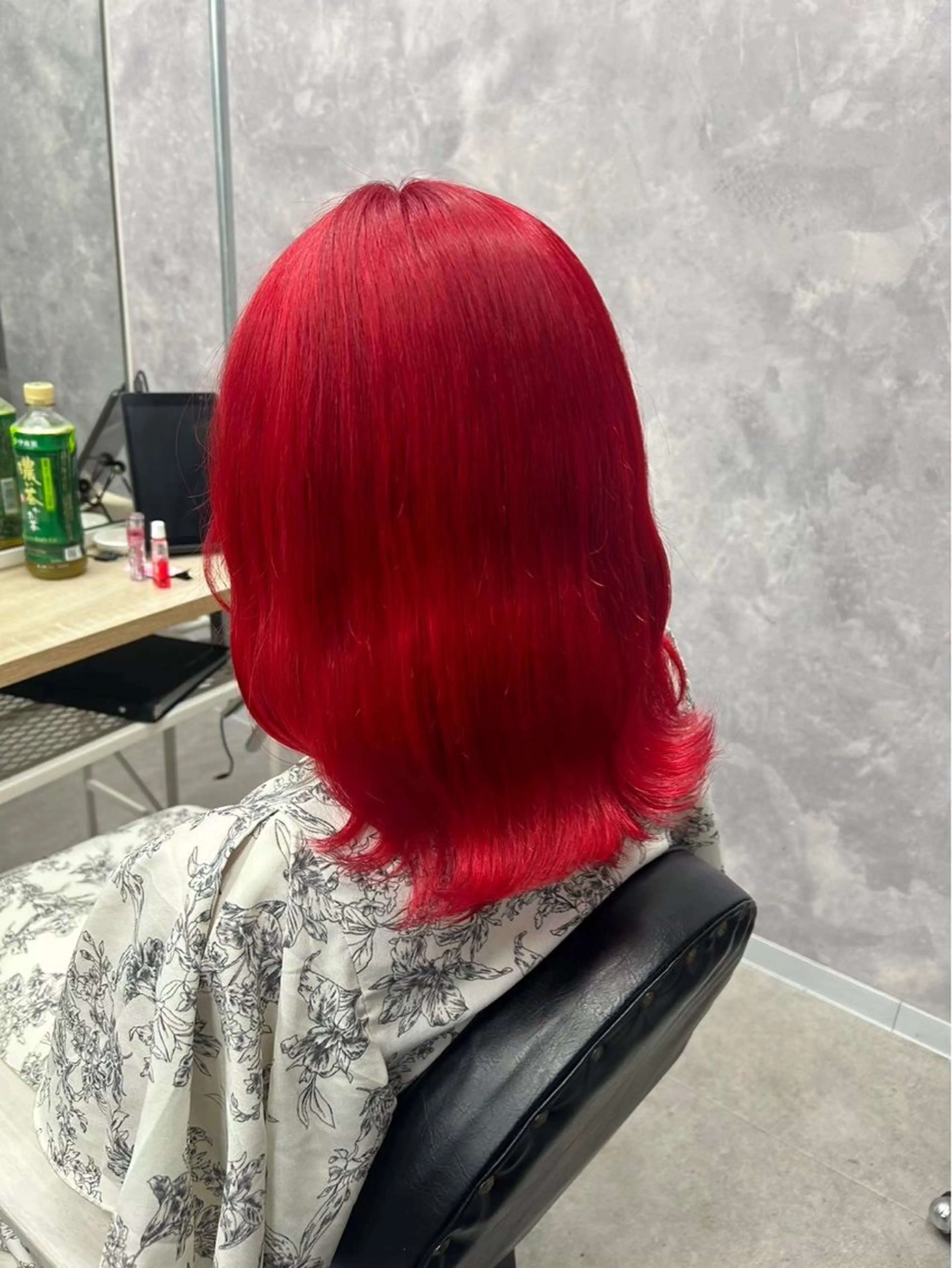 ミディアム カラー ハッシュカット/ ミルクティー/ みうのヘアスタイル