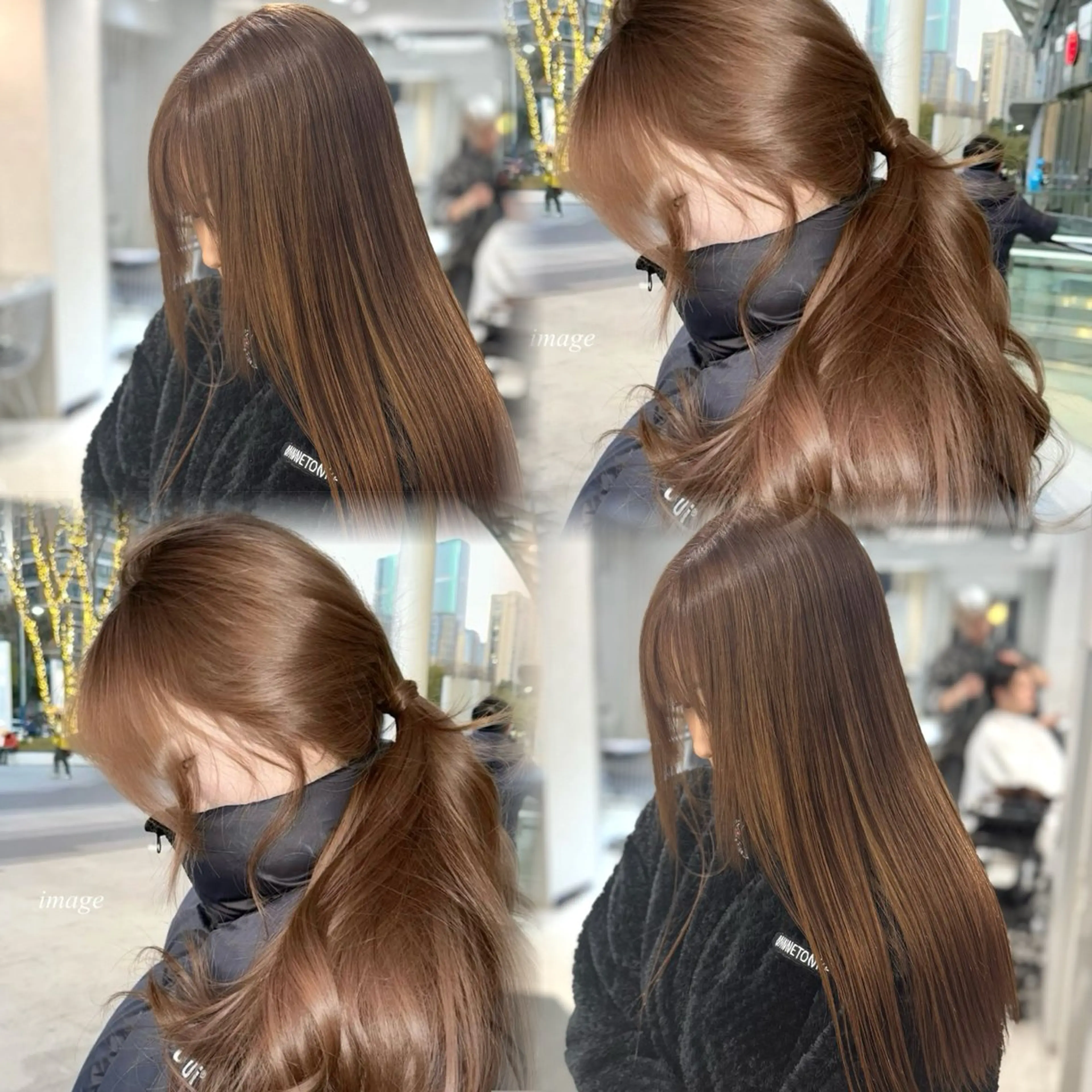 ロング カラー ヘアカラー トリートメント 韓国風ハッシュカット 似合わせレイヤー池袋のヘアスタイル