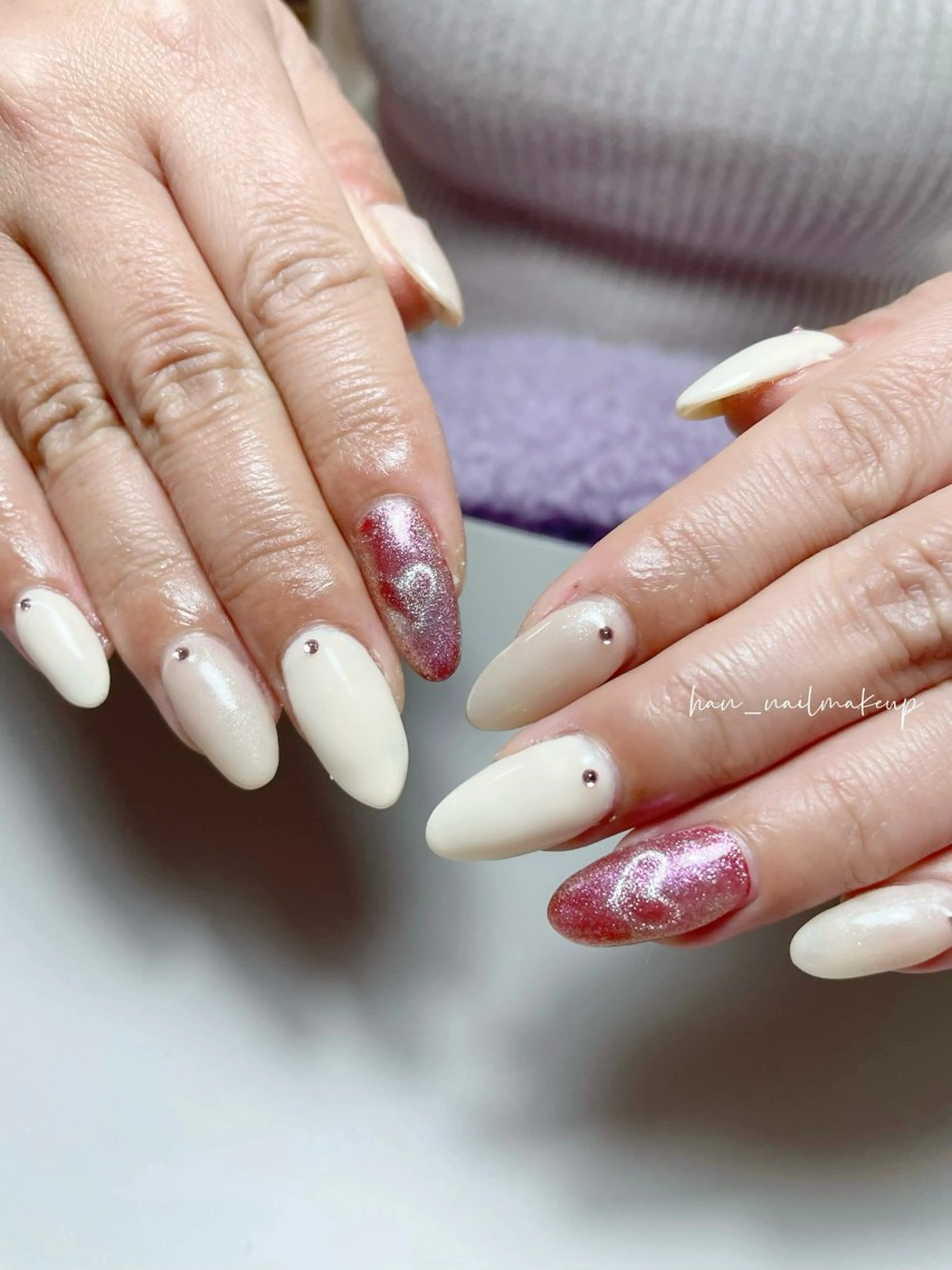 ネイル マグネットネイル ストーンネイル ハンドネイル Himari Nail Salonのネイルデザイン