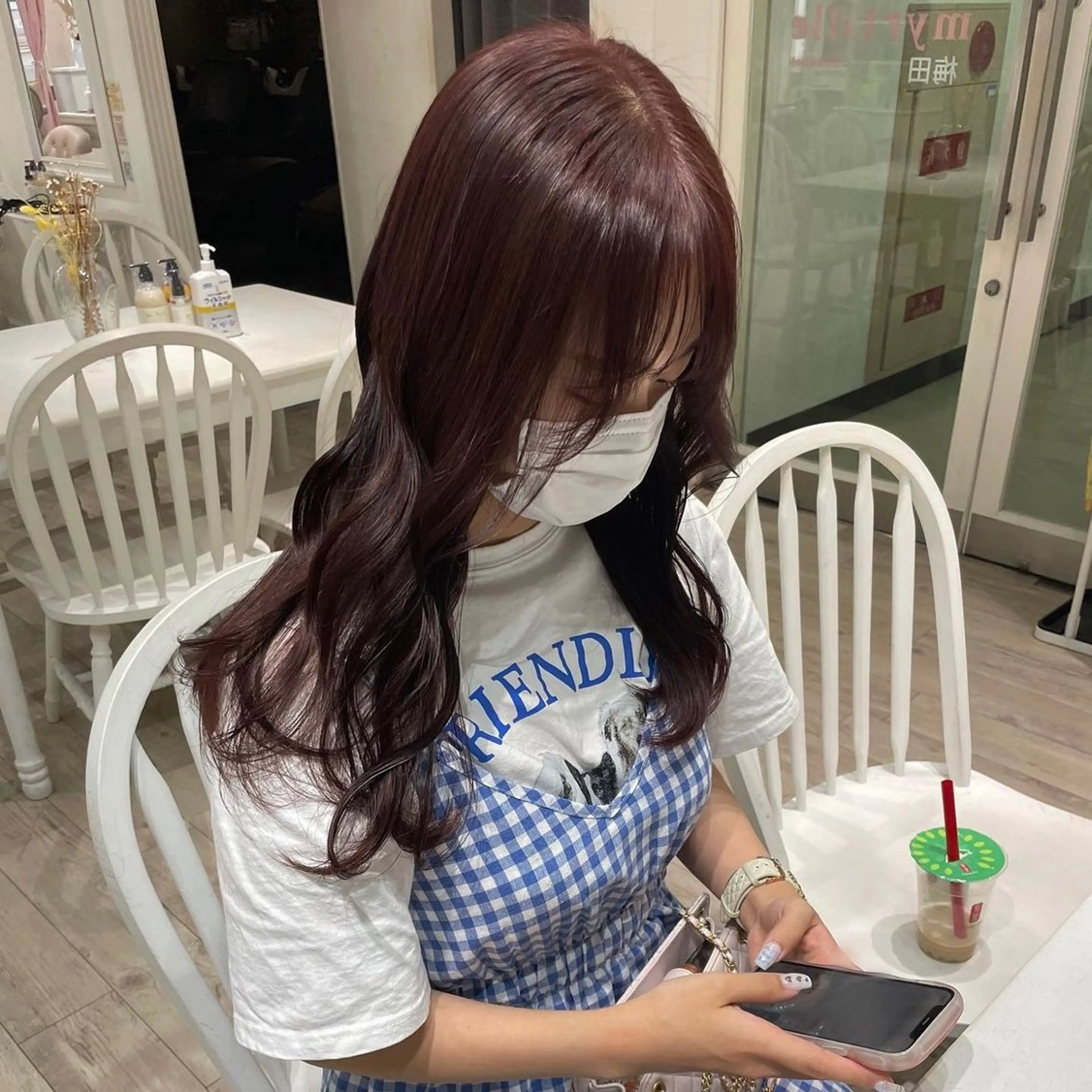 【大人気カラー❕ワインレッド❤️‍🔥】透明感たっぷりカラー＋7種トリートメント🧴の写真