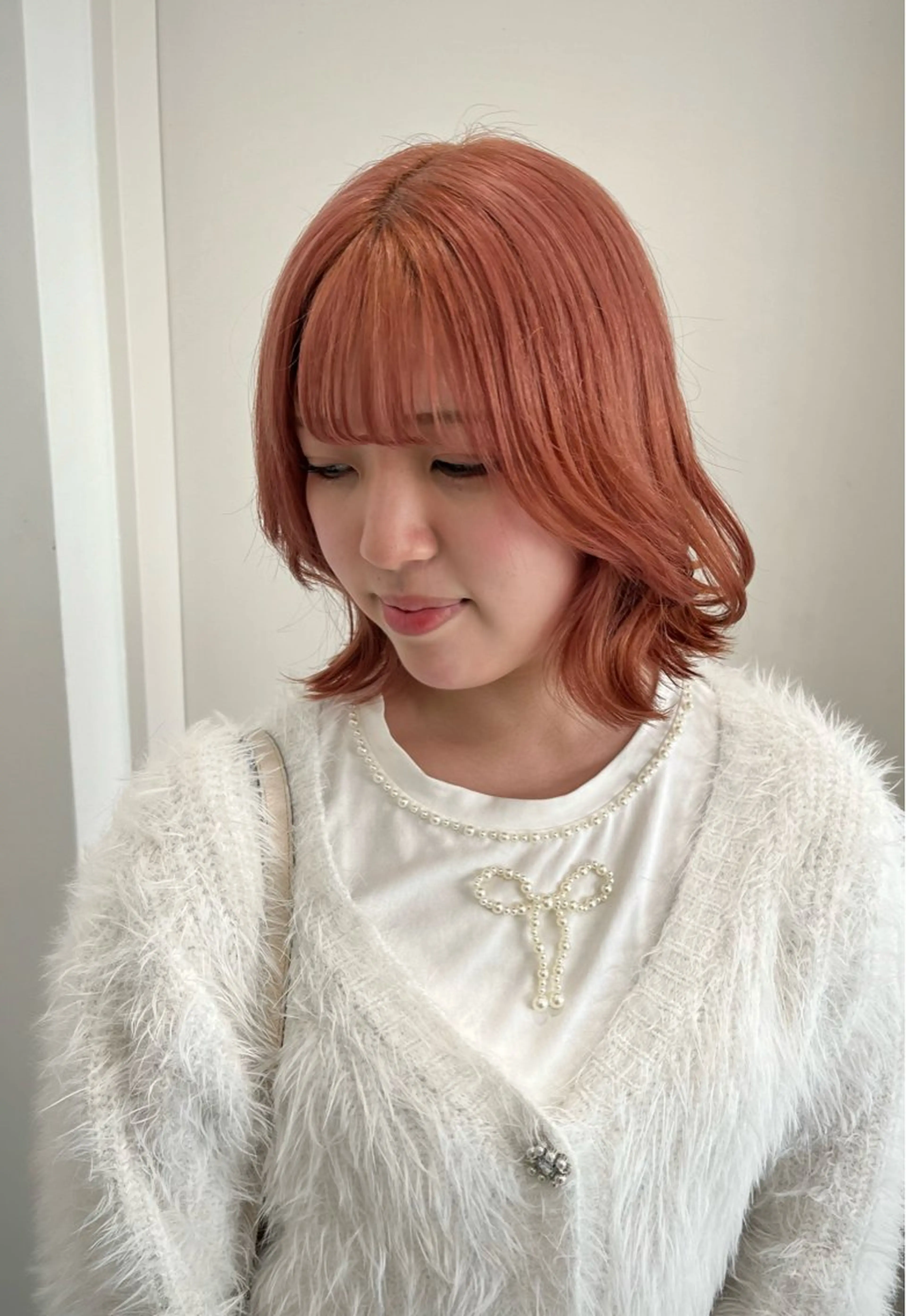 セミロング カラー ピンクカラー 縮毛矯正/ハイトーン /パーマ/せき🧸のヘアスタイル