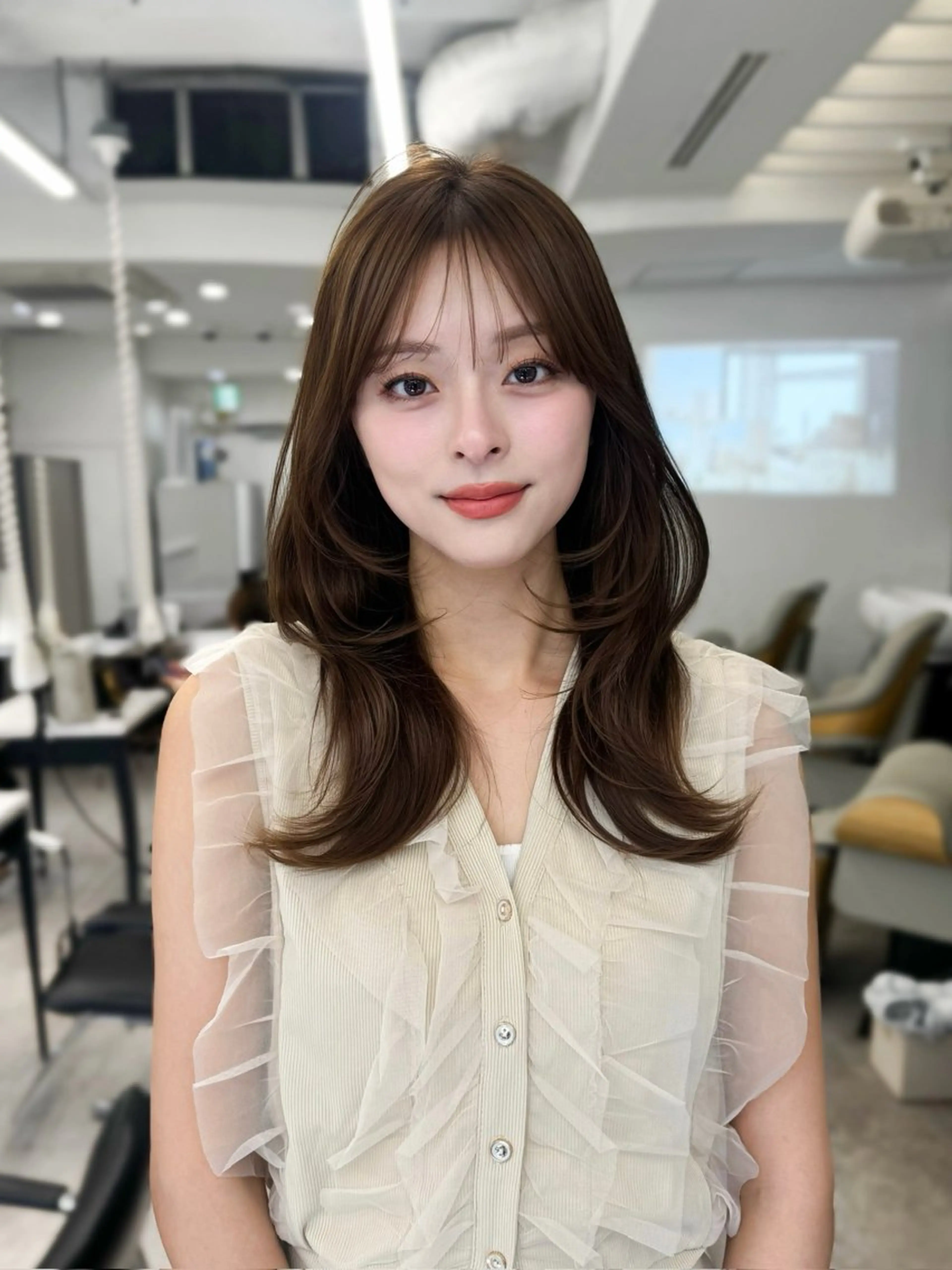 セミロング ヘアカラー なつき🎀韓国 styleのヘアスタイル