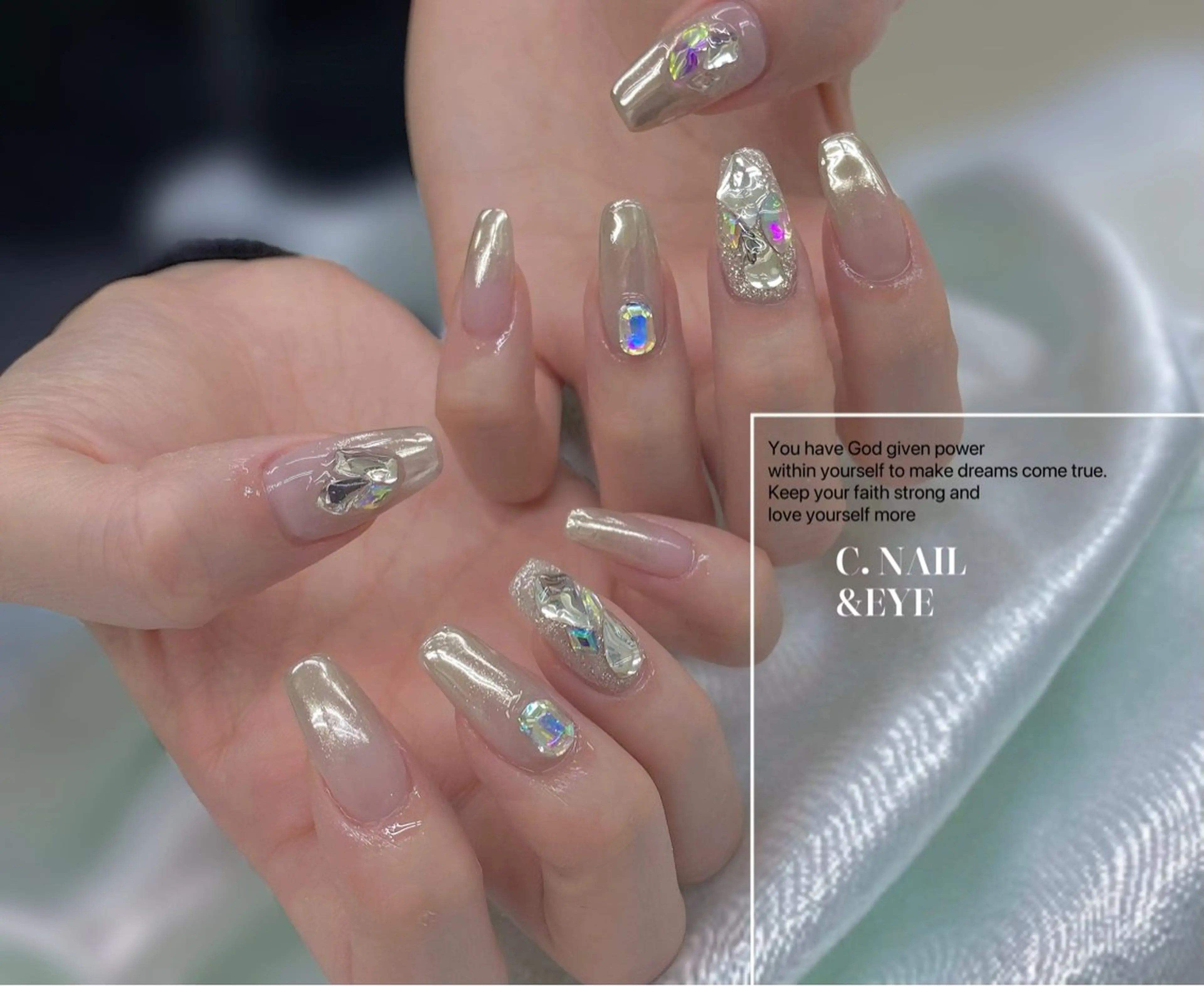 ネイル フラッシュネイル フットネイル フレンチネイル グラデーション 氷ネイル・うるうるネイル C.Nail &Eye筑紫駅のネイルデザイン