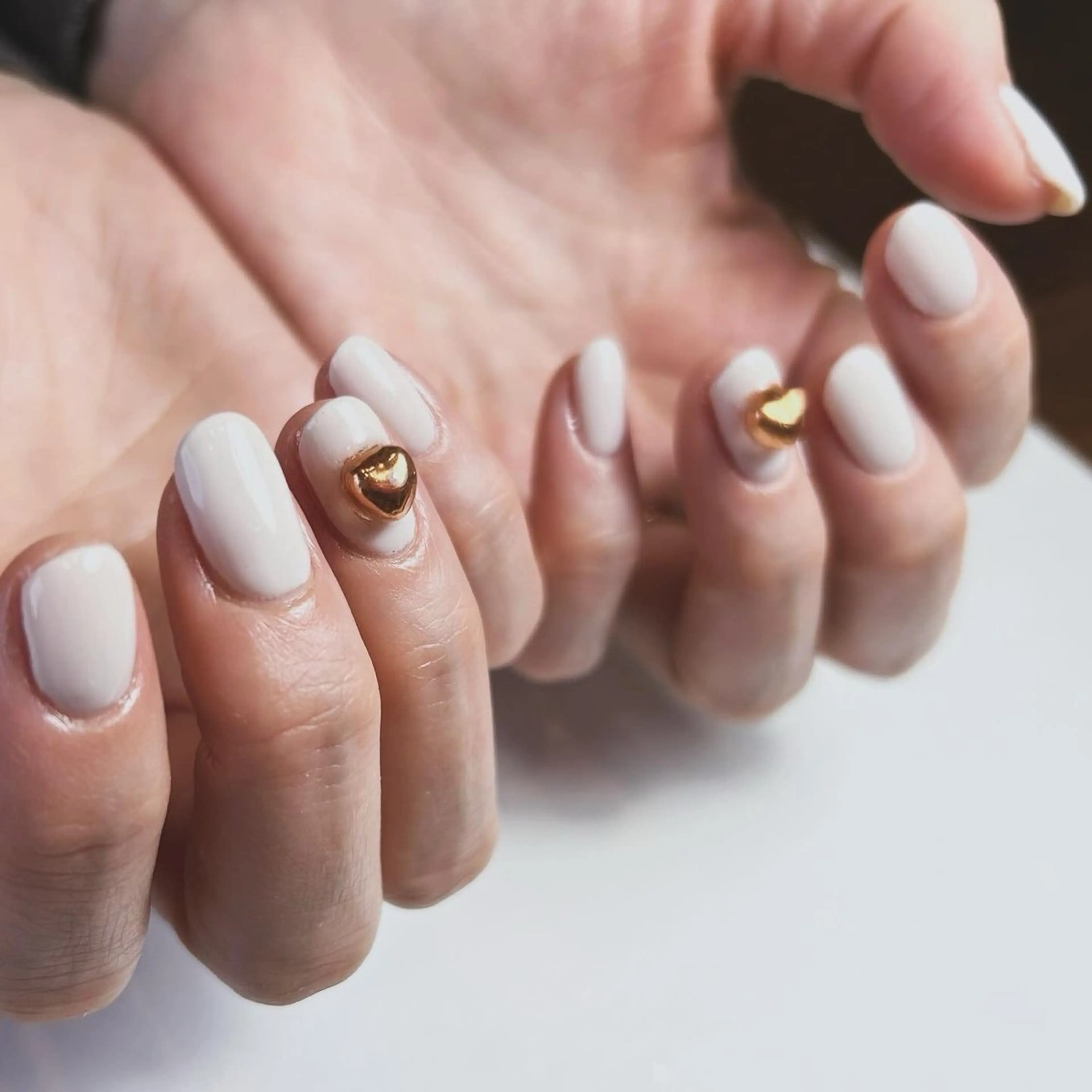 ネイル アートネイル ハート バレンタイン ハンドネイル le_rire _nailのネイルデザイン